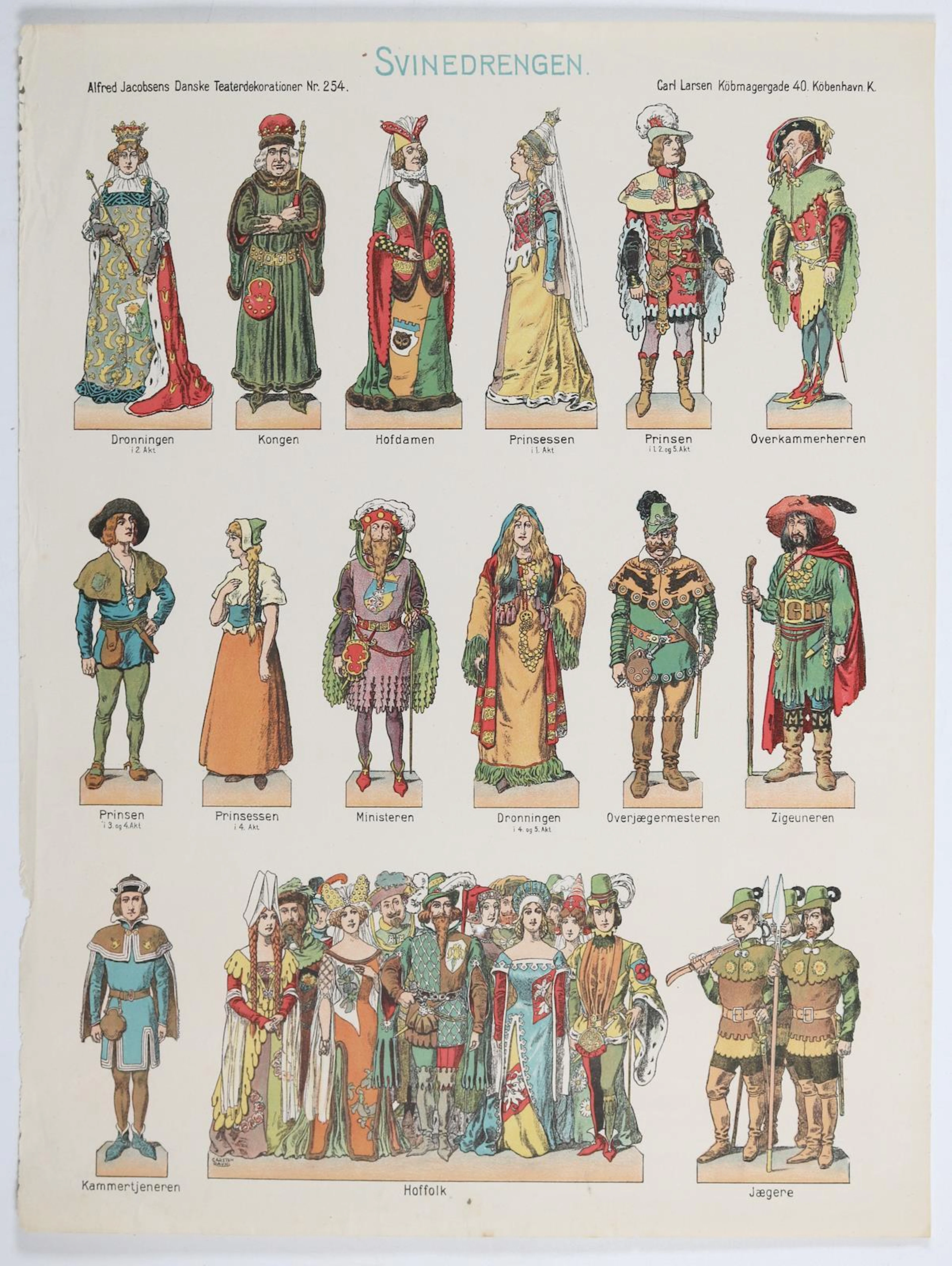 Kulissenbilder, Posten. Teils Fragmente eines alten Papiertheaters