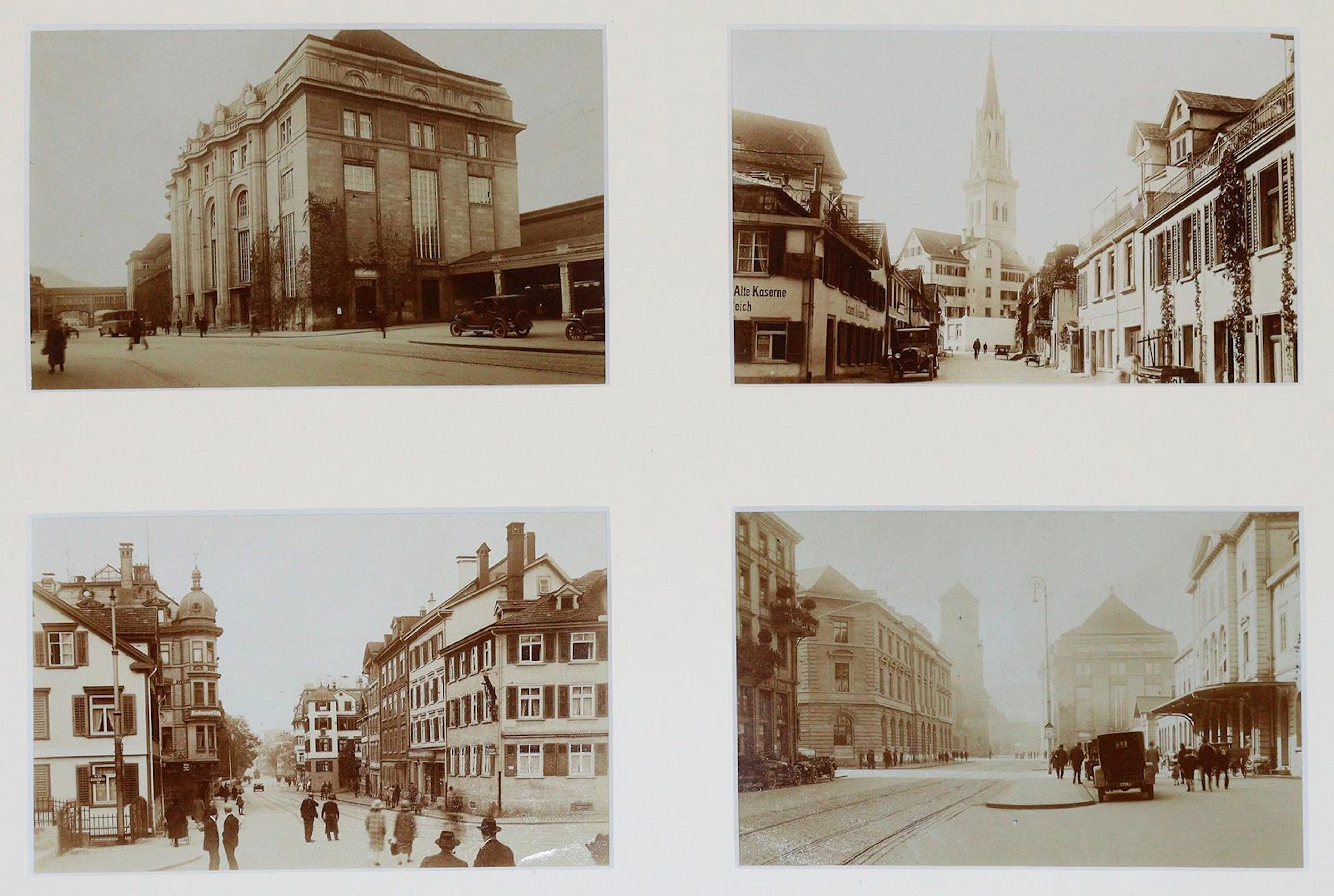 St. Gallen. 4 historische Straßen u. Häuser Ansichten