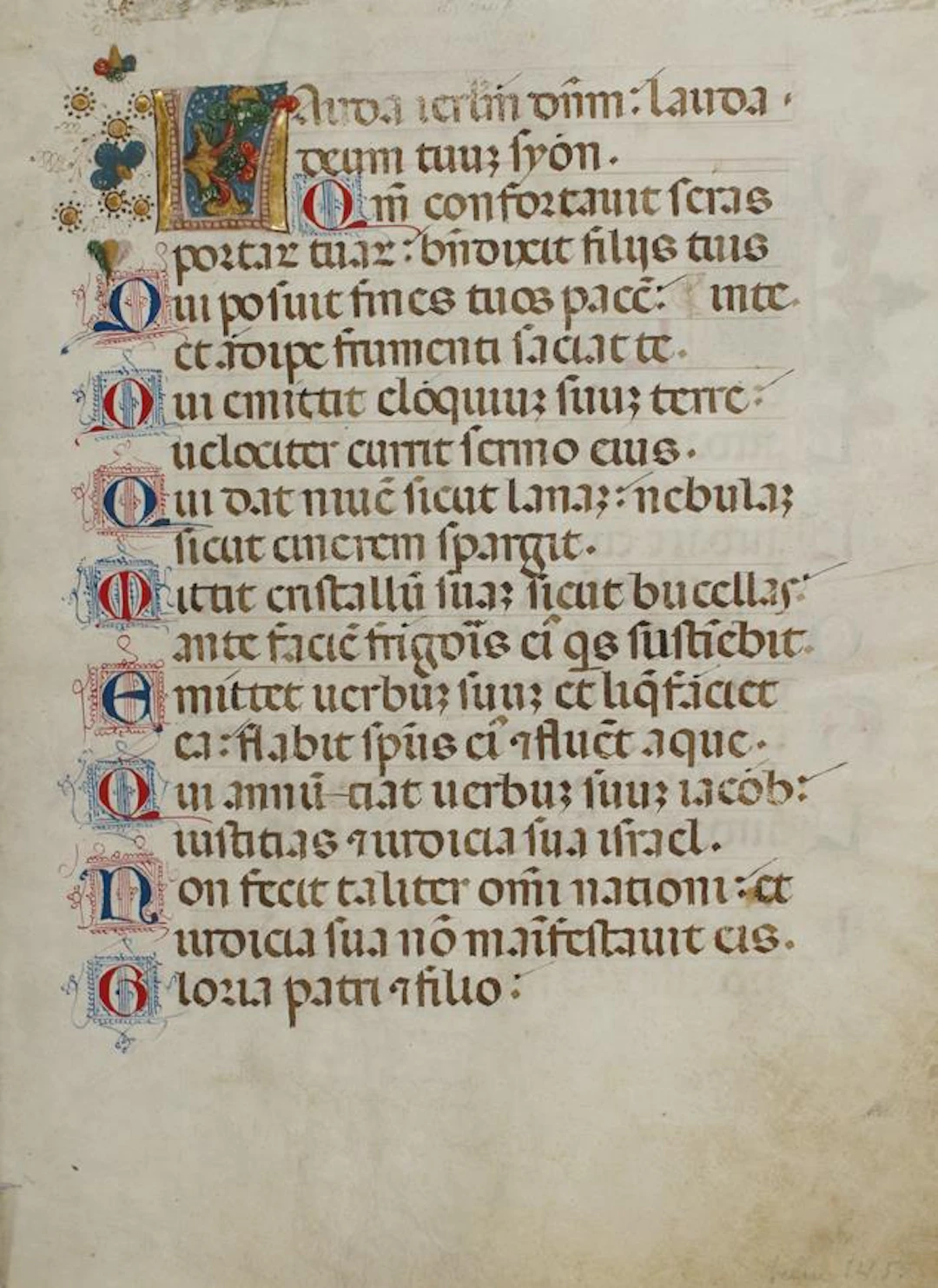 Psalter. 1 beidseit. beschriebenes Blatt aus einem lat. Psalter auf