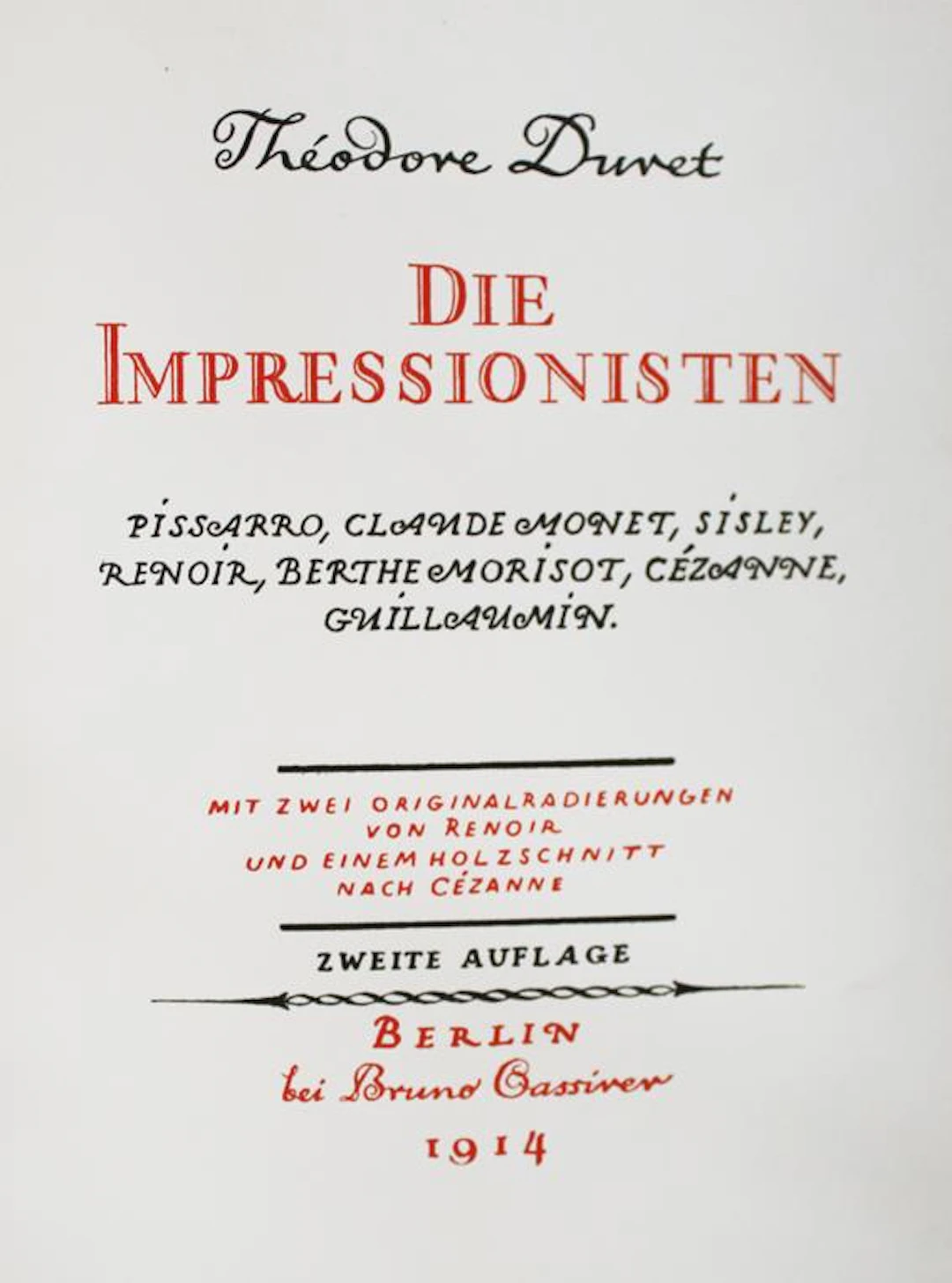 Duret,T. Die Impressionisten. 2. Aufl. Bln.