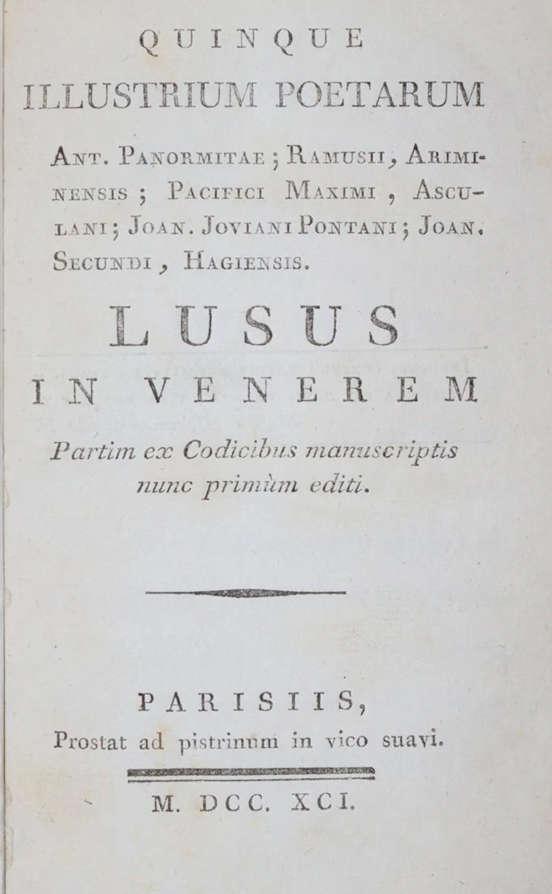 (Mercier de Saint Leger,B. Hrsg.). Quinque Illustrium Poetarum Ant.