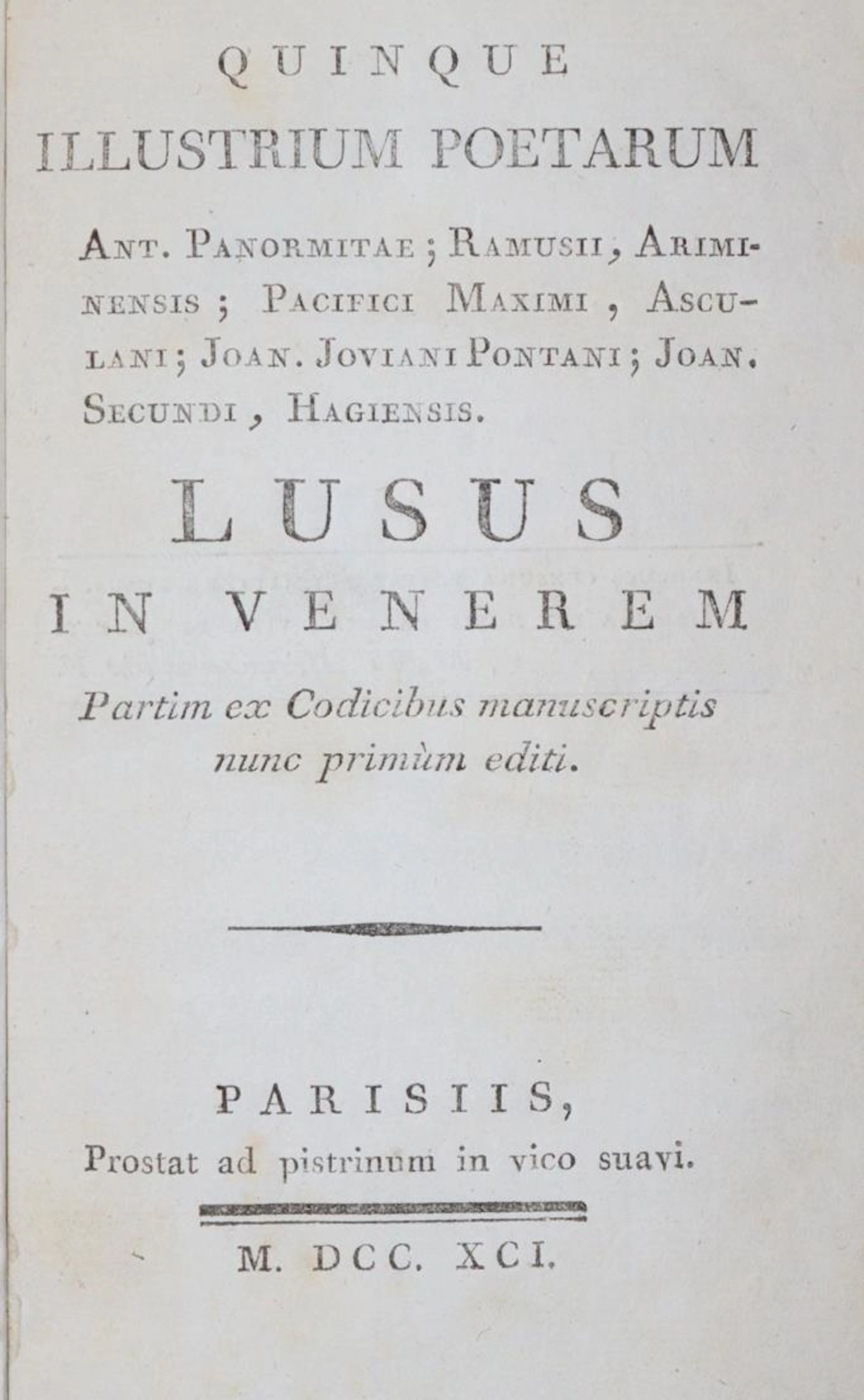(Mercier de Saint Leger,B. Hrsg.). Quinque Illustrium Poetarum Ant.