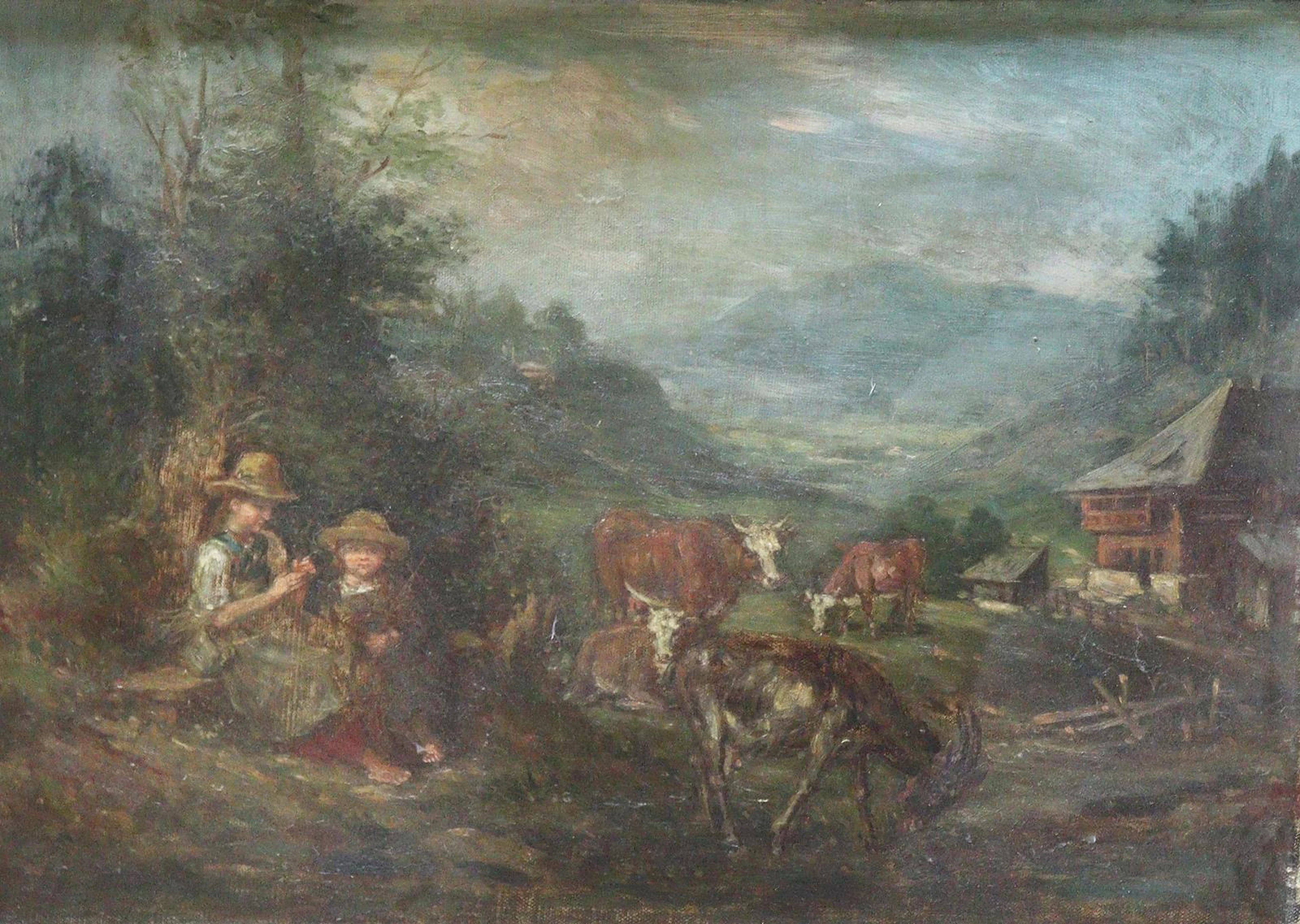 Lugo, Emil (1840 Stockach - München 1902). Felslandschaft mit Ziegenhirt