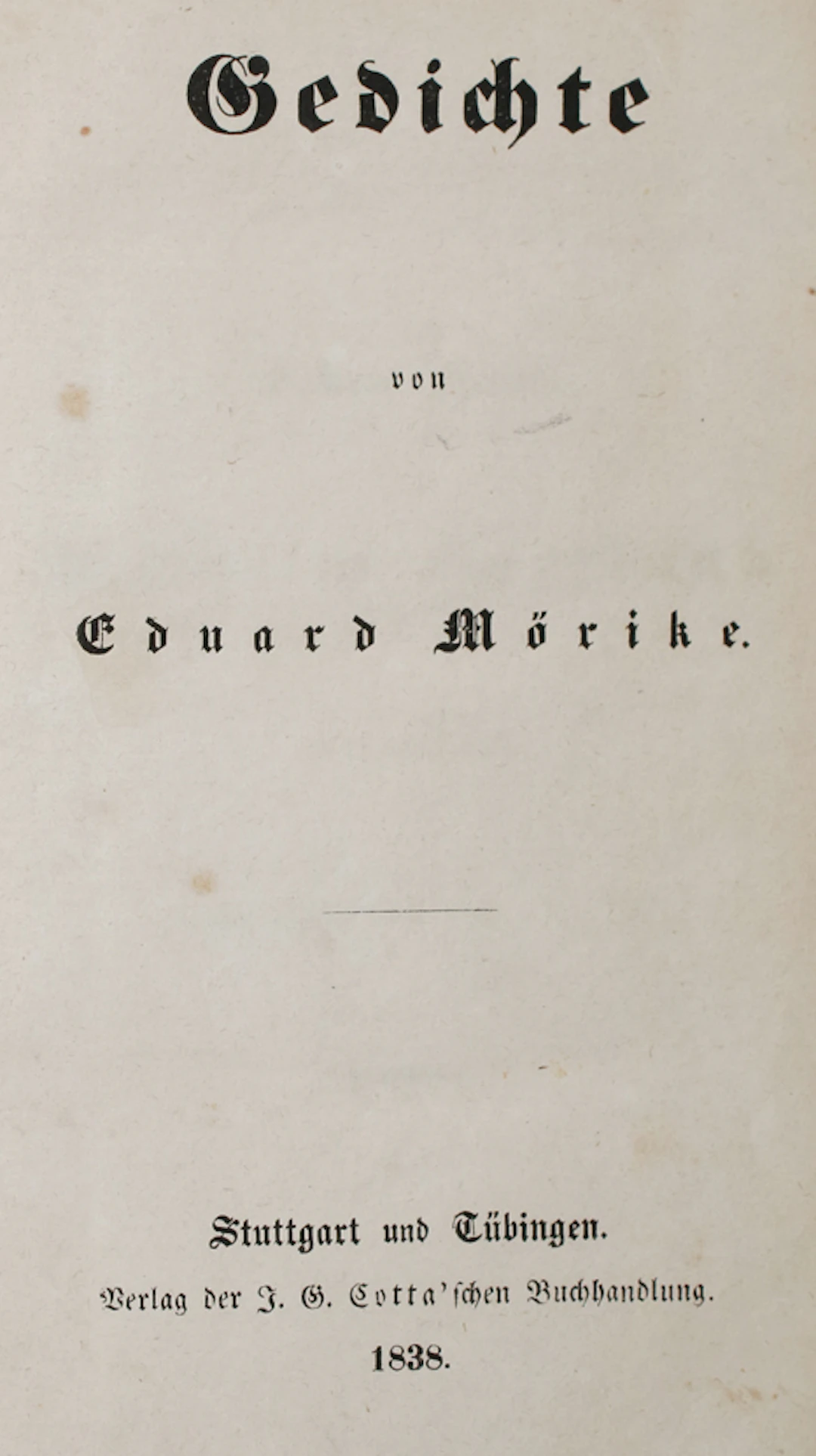 Mörike,E. Gedichte. Stgt. u. Tbg.