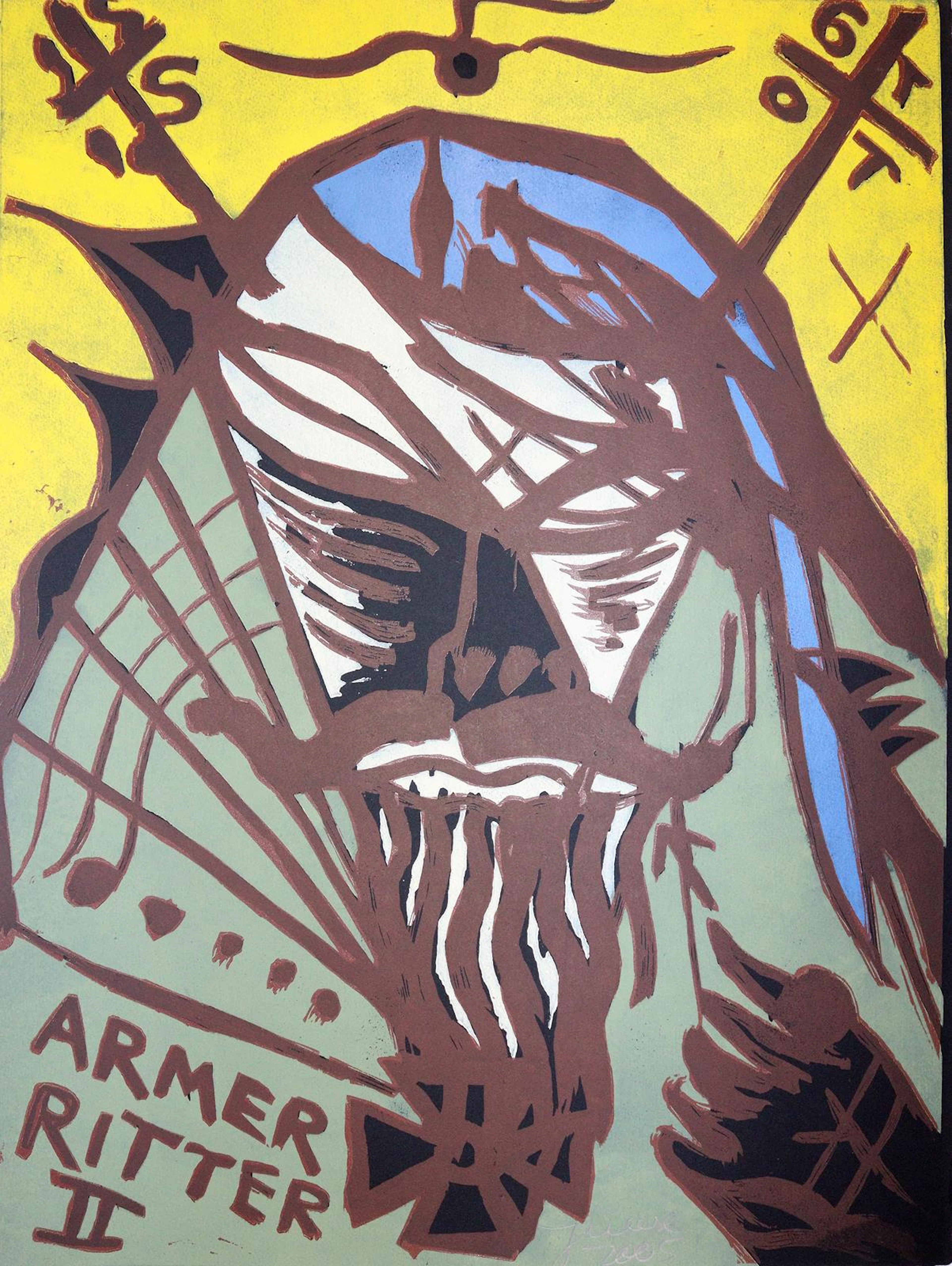 Meese, Jonathan (1970 Tokio). Armer Ritter II. Farholzschnitt auf