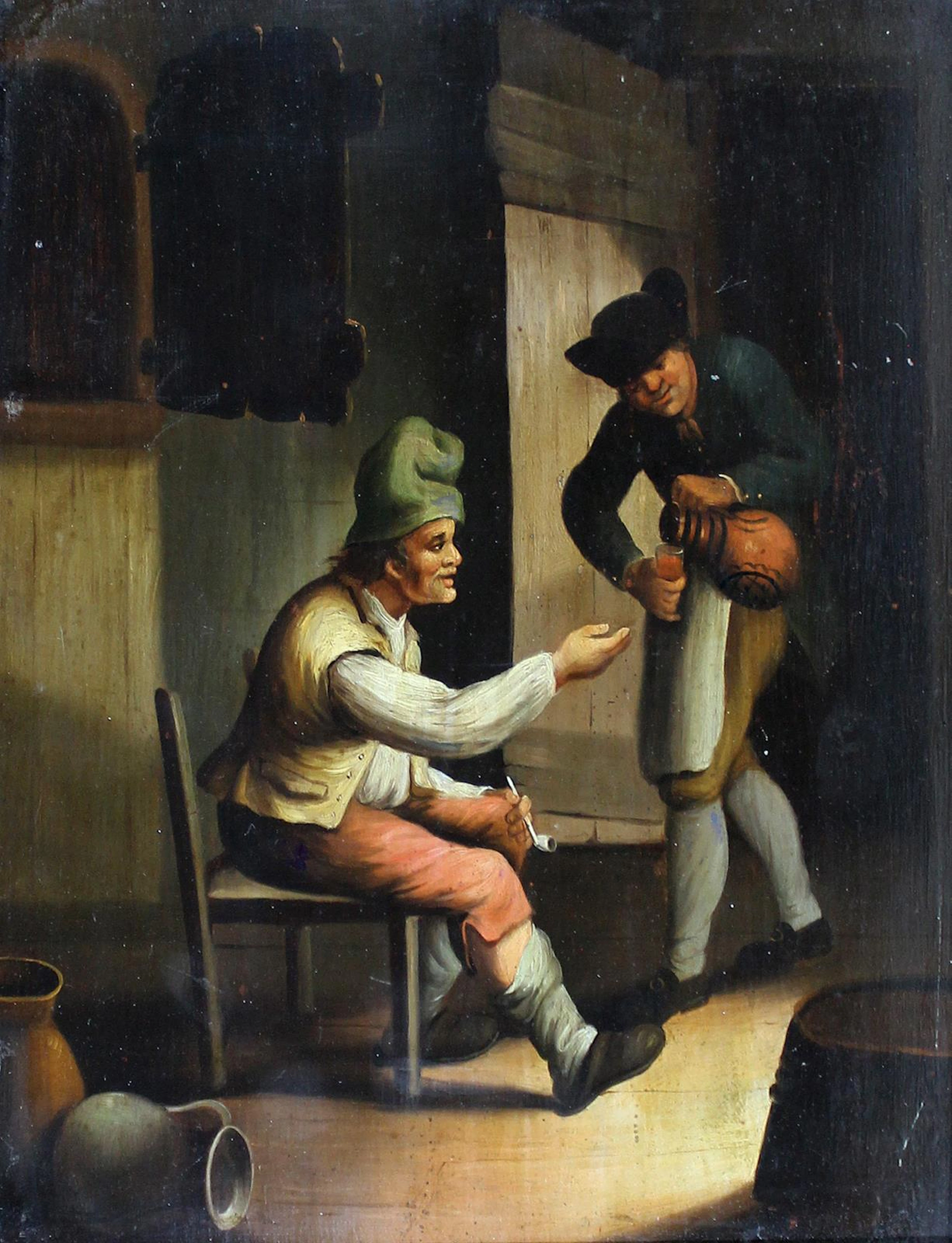 Wirtshausszene. Künstler des 19. Jahrhunderts "Wirtshausszene"