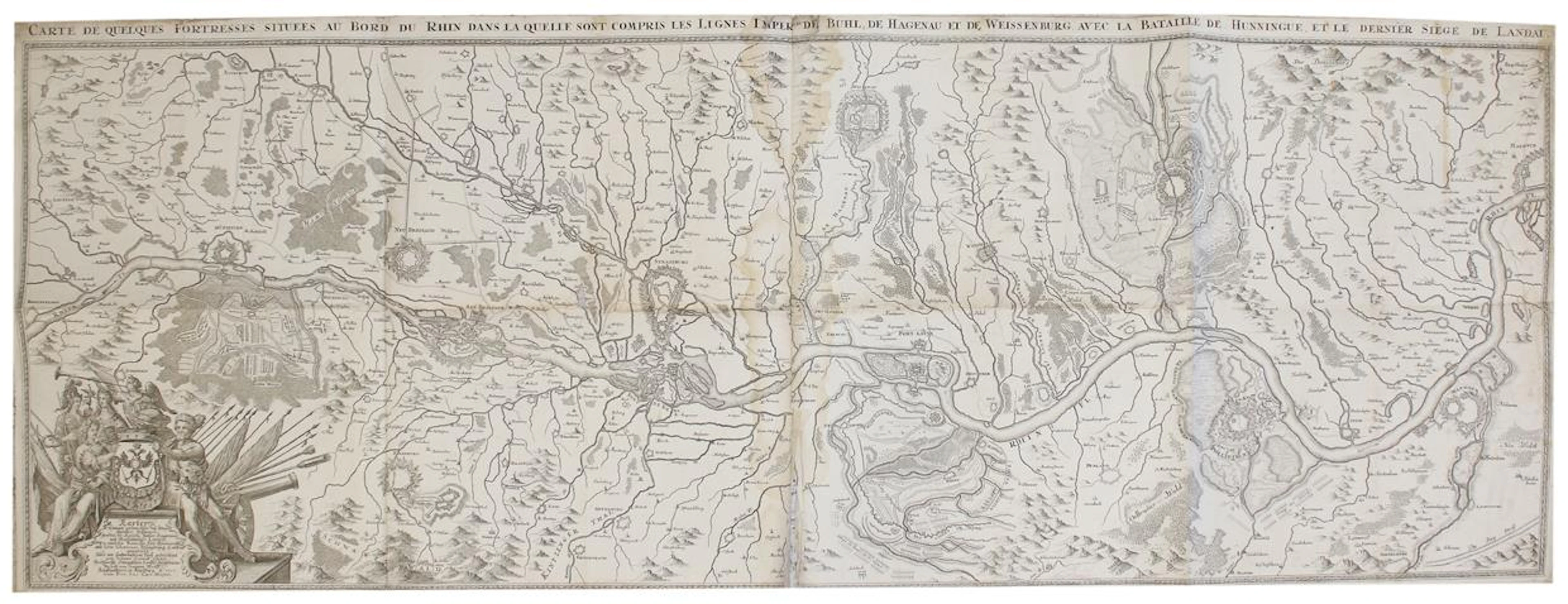 Rheinlauf. "Carte De Quelques Fortresses Situees Au Bord Du Rhin...".