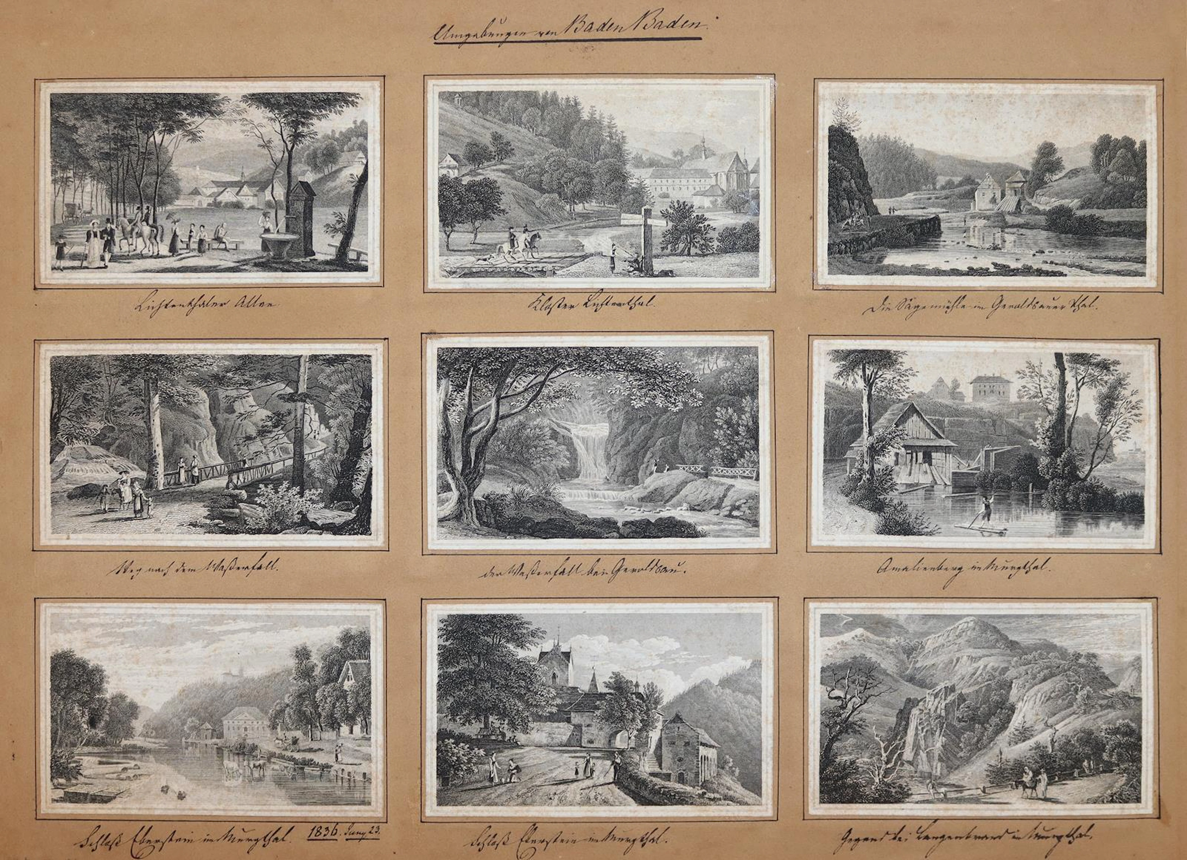 Baden-Baden u. Umgebung. 1 Bl. mit jwls. 9 recto u. verso punktuell