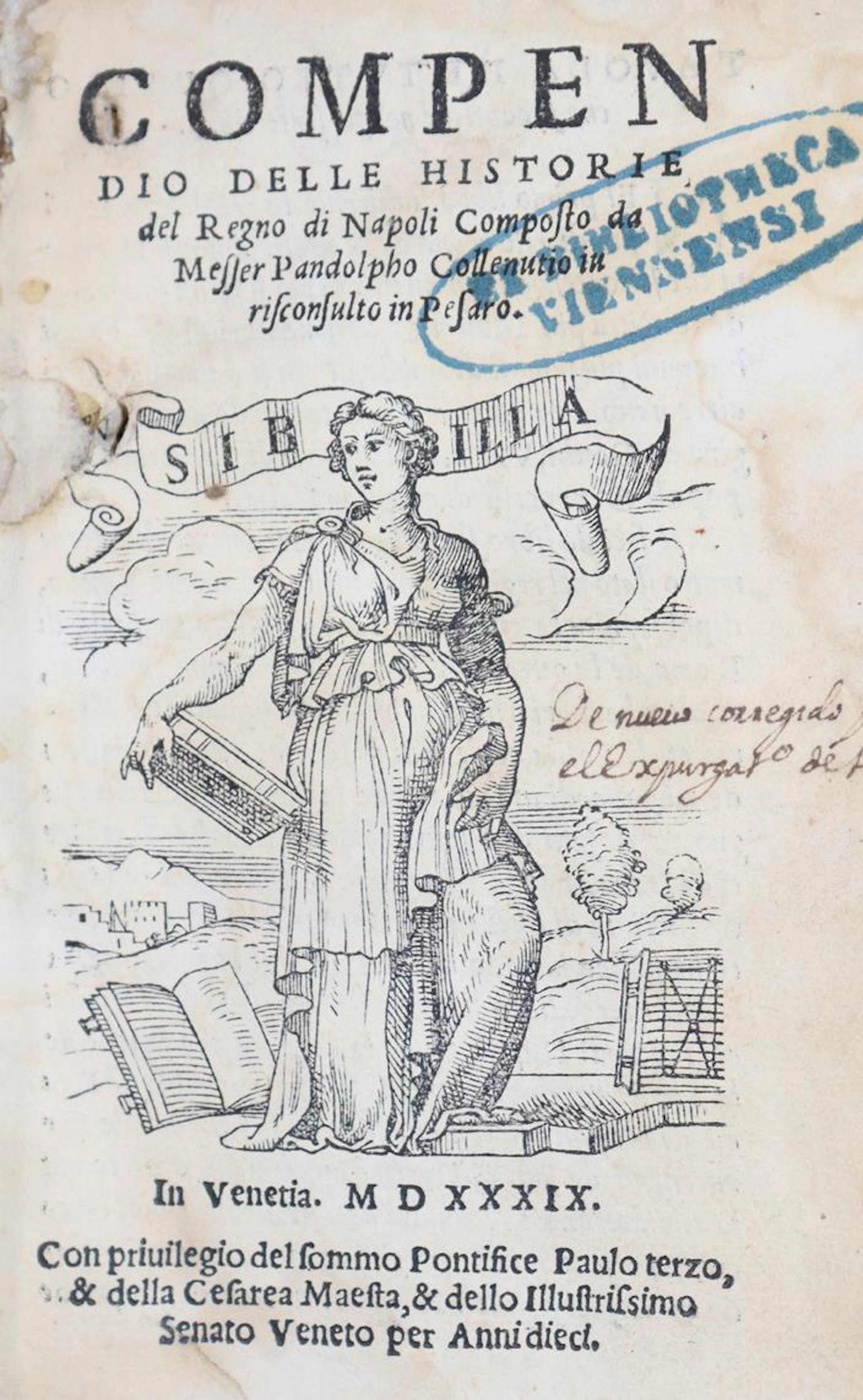 Collenuccio,P. Compendio delle Historie del Regno di Napoli. Venedig