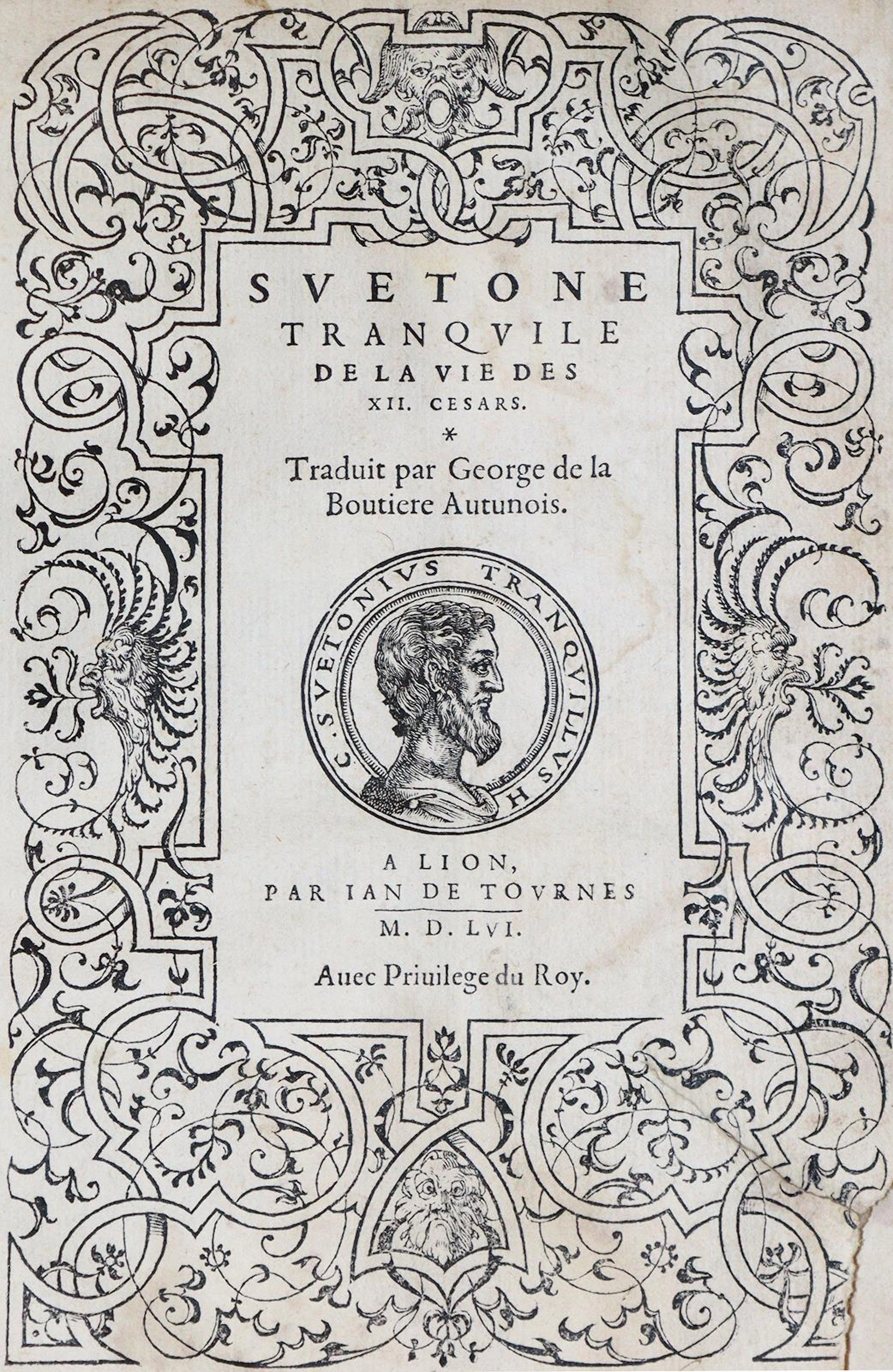 Suetonius Tranquillus. De la vie des XII. cesars. Traduit par G. de