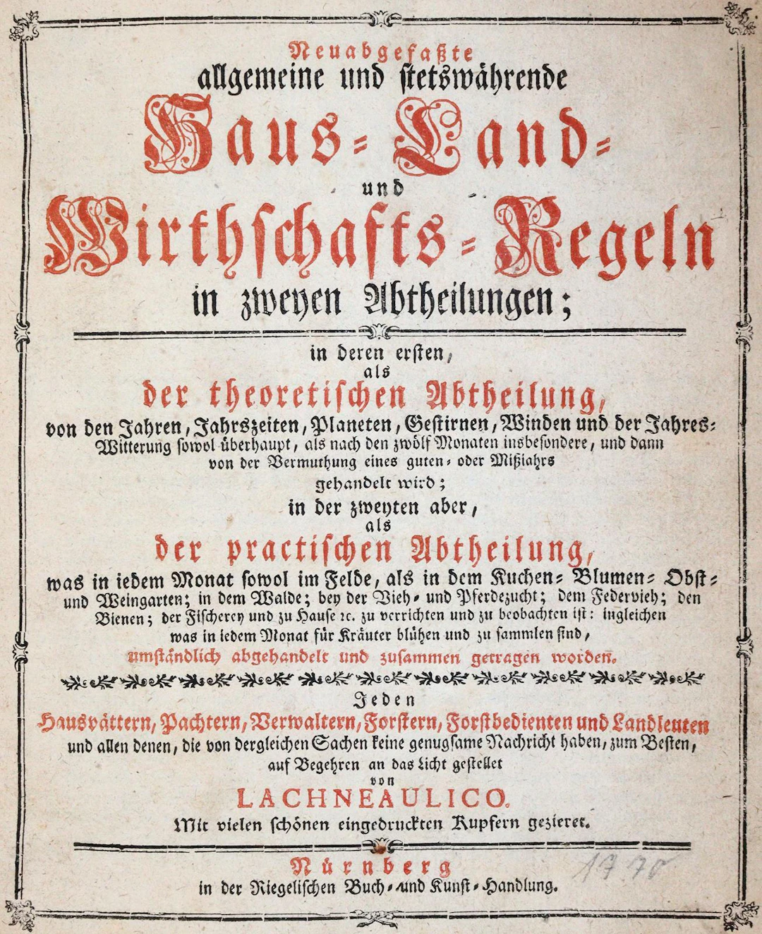 Lachneaulicus (d.i. A.B.Filzhofer). Neuabgefaßte allgemeine und stetswährende