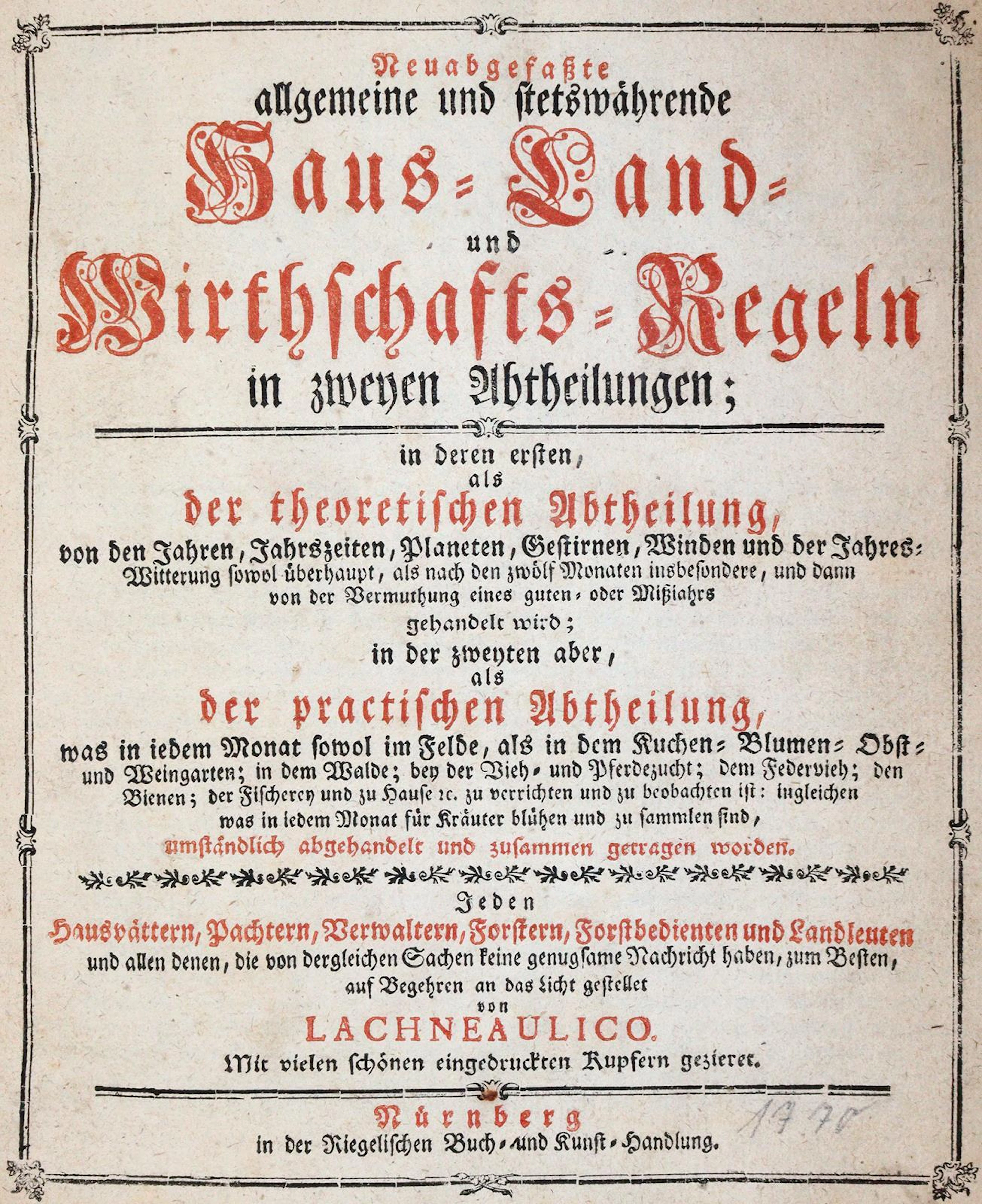 Lachneaulicus (d.i. A.B.Filzhofer). Neuabgefaßte allgemeine und stetswährende
