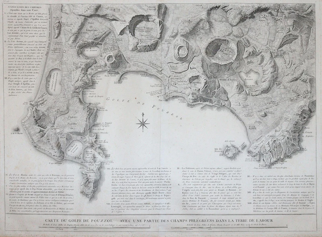 Neapel. Carte du Golf de Pouzzol. Kupferstichkarte auf Bütten aus