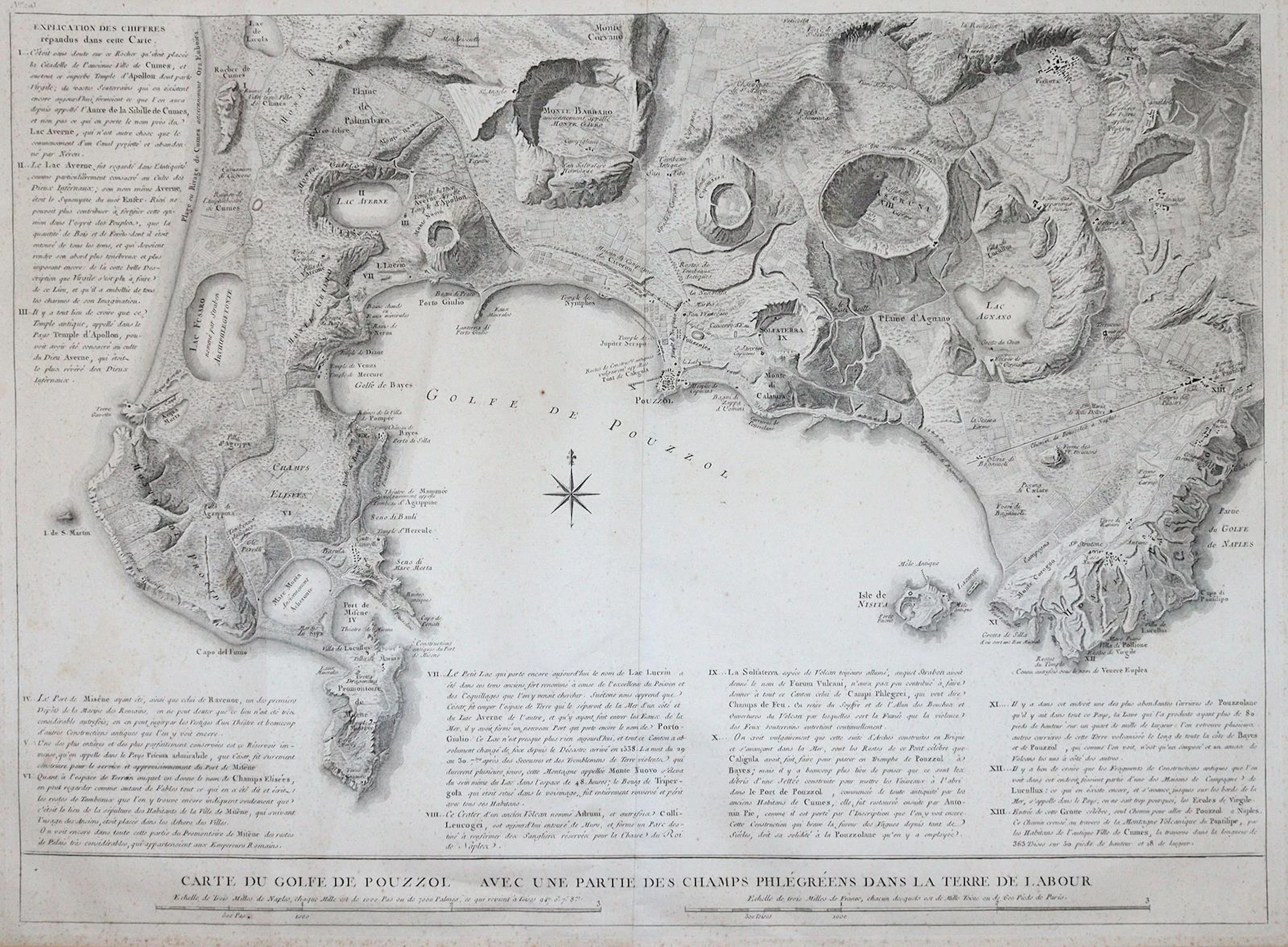 Neapel. Carte du Golf de Pouzzol. Kupferstichkarte auf Bütten aus