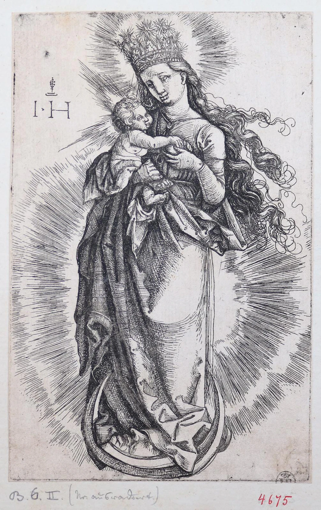 Hopfer, Hieronymus (1500 Augsburg - Nürnberg 1563). Madonna mit Kind