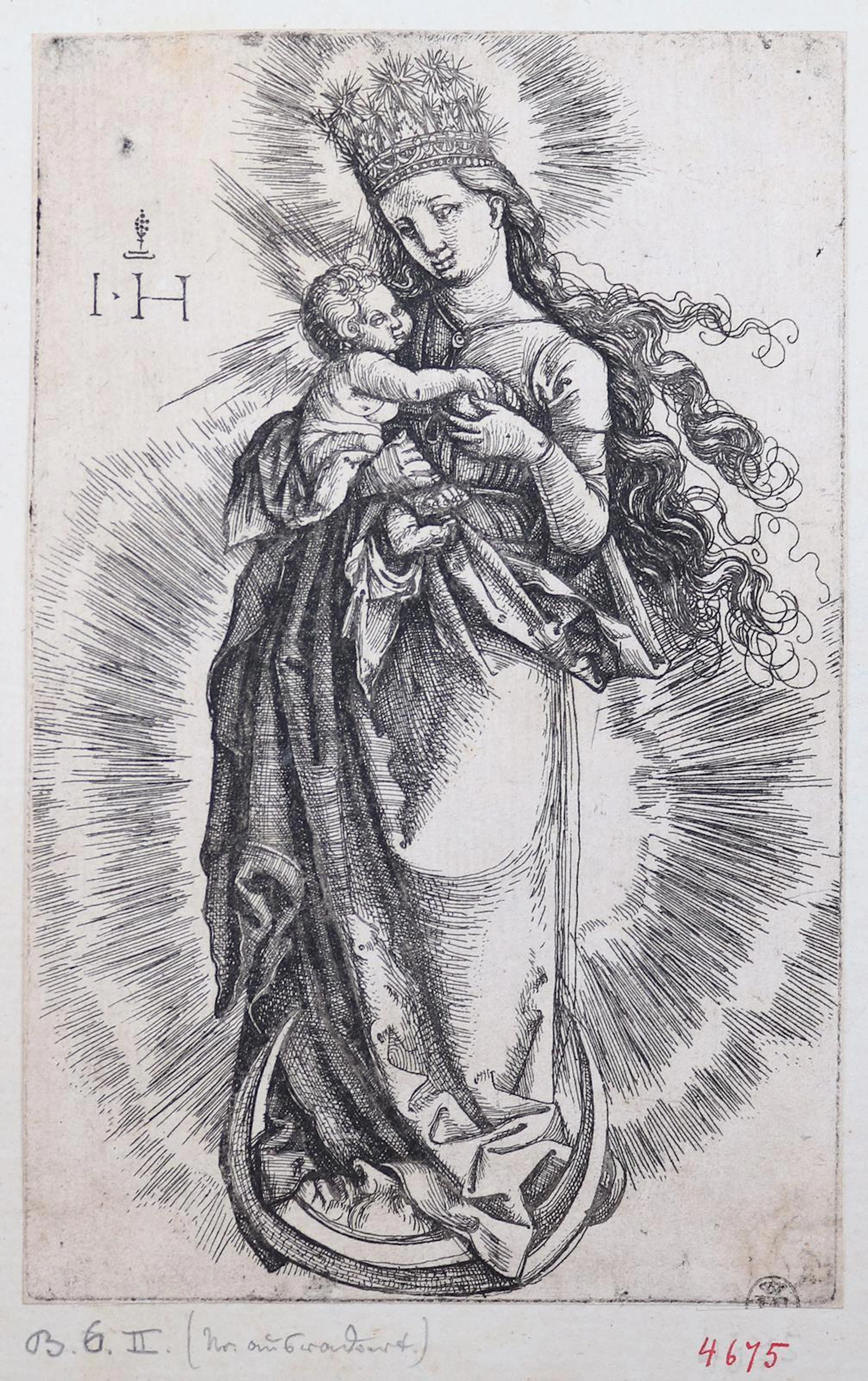 Hopfer, Hieronymus (1500 Augsburg - Nürnberg 1563). Madonna mit Kind