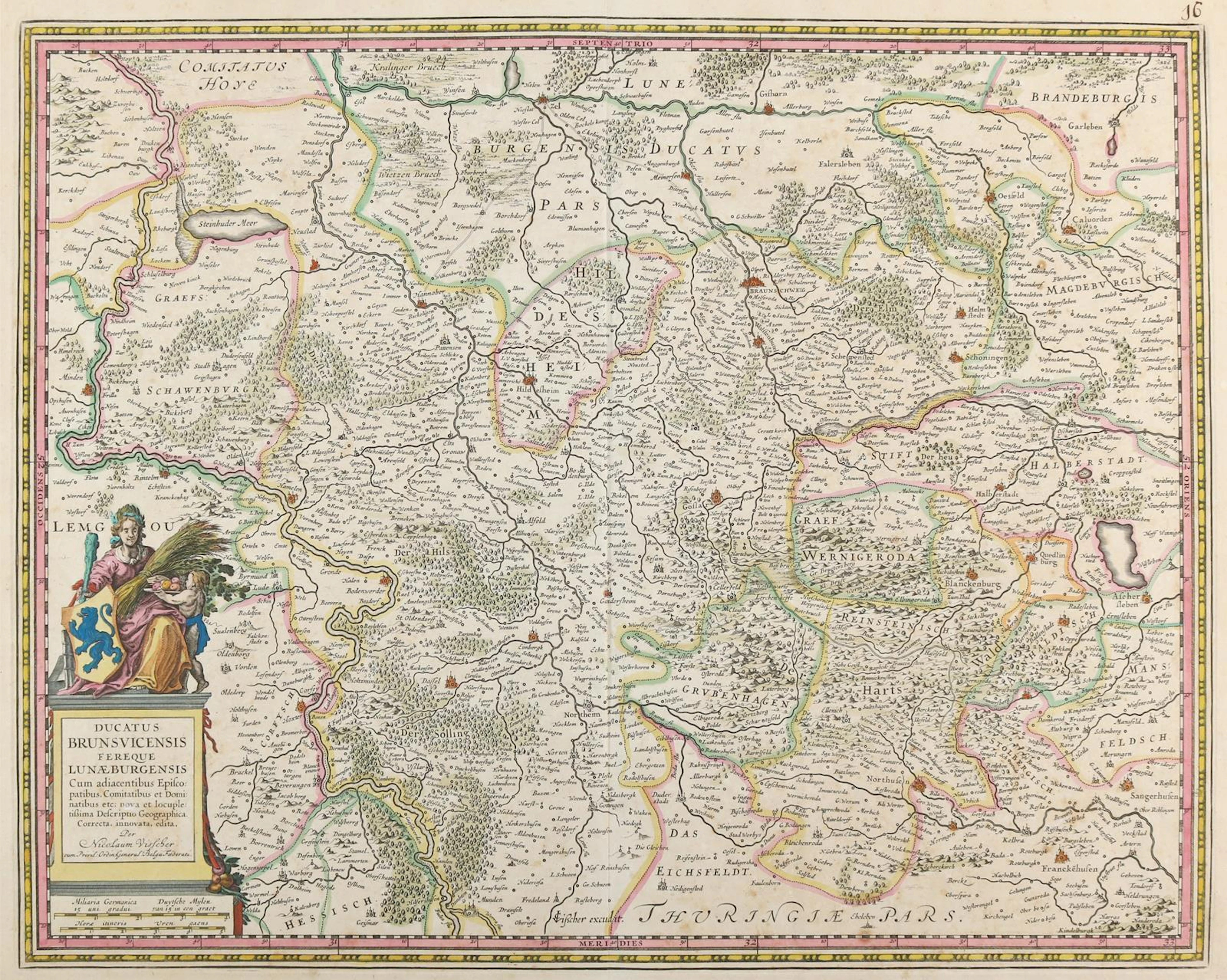 Landkarten. Ducatus Brunsvicensis (...). 4 Bll. Kupferstiche