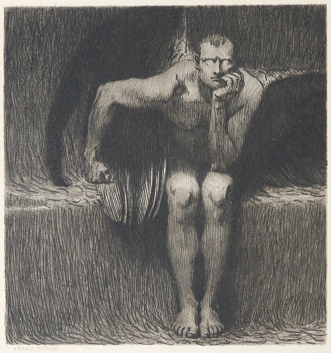 Stuck, Franz von (1863 Tettenweiß - München 1928). Luzifer. Radierung