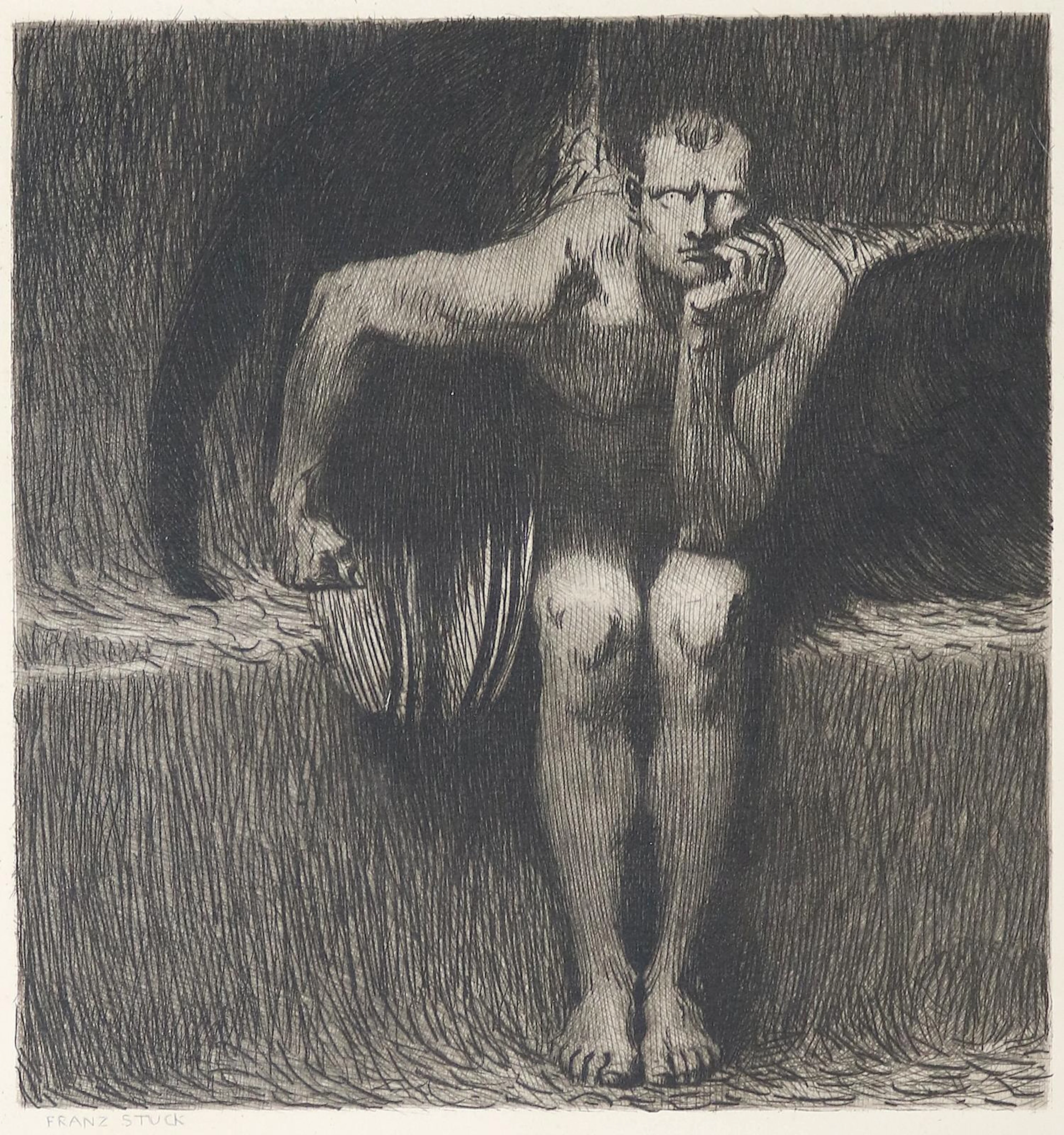 Stuck, Franz von (1863 Tettenweiß - München 1928). Luzifer. Radierung