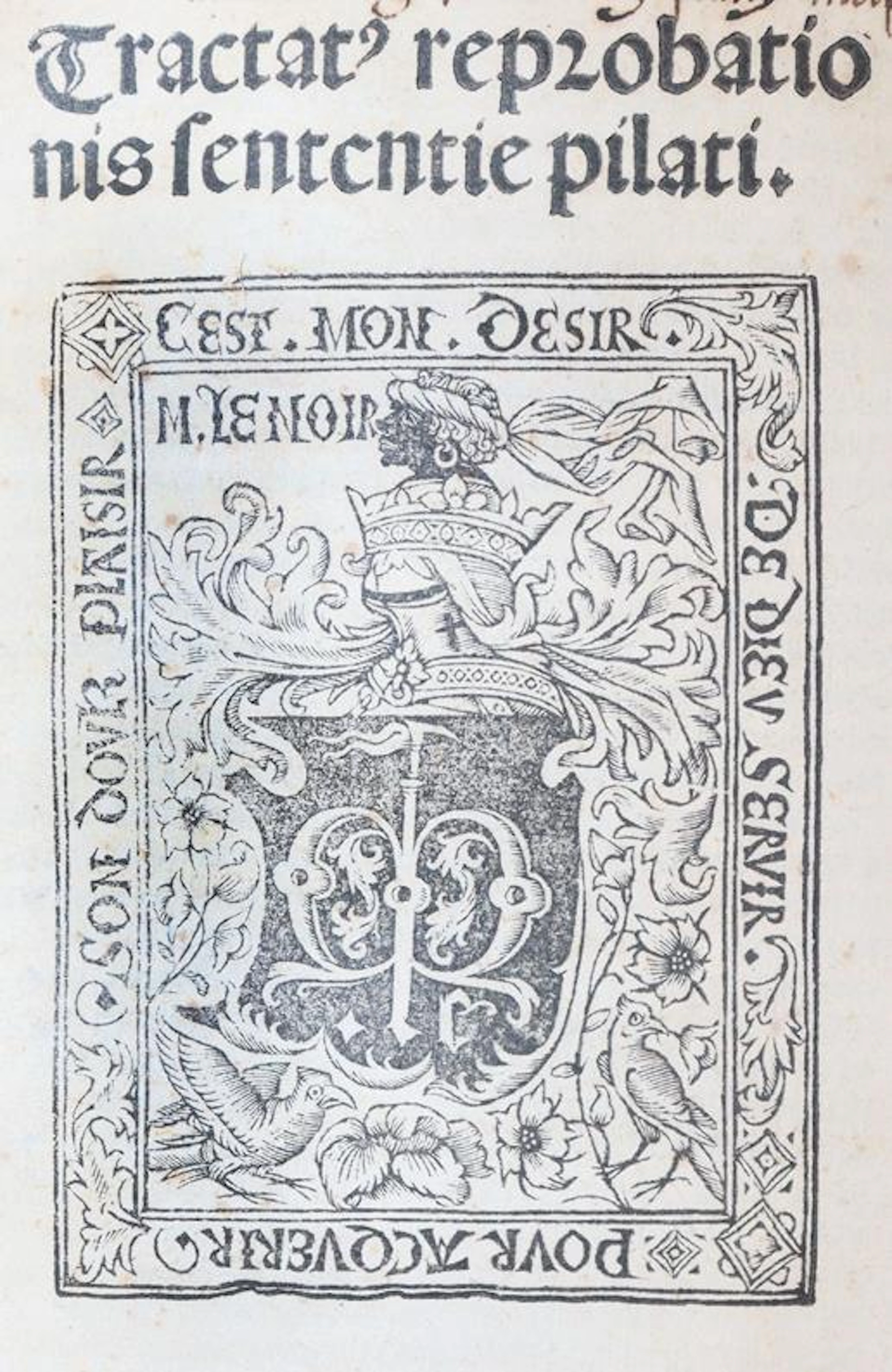 Montaltus, Ludovicus. Tractatus Reprobationis Sententie Pilati. Paris