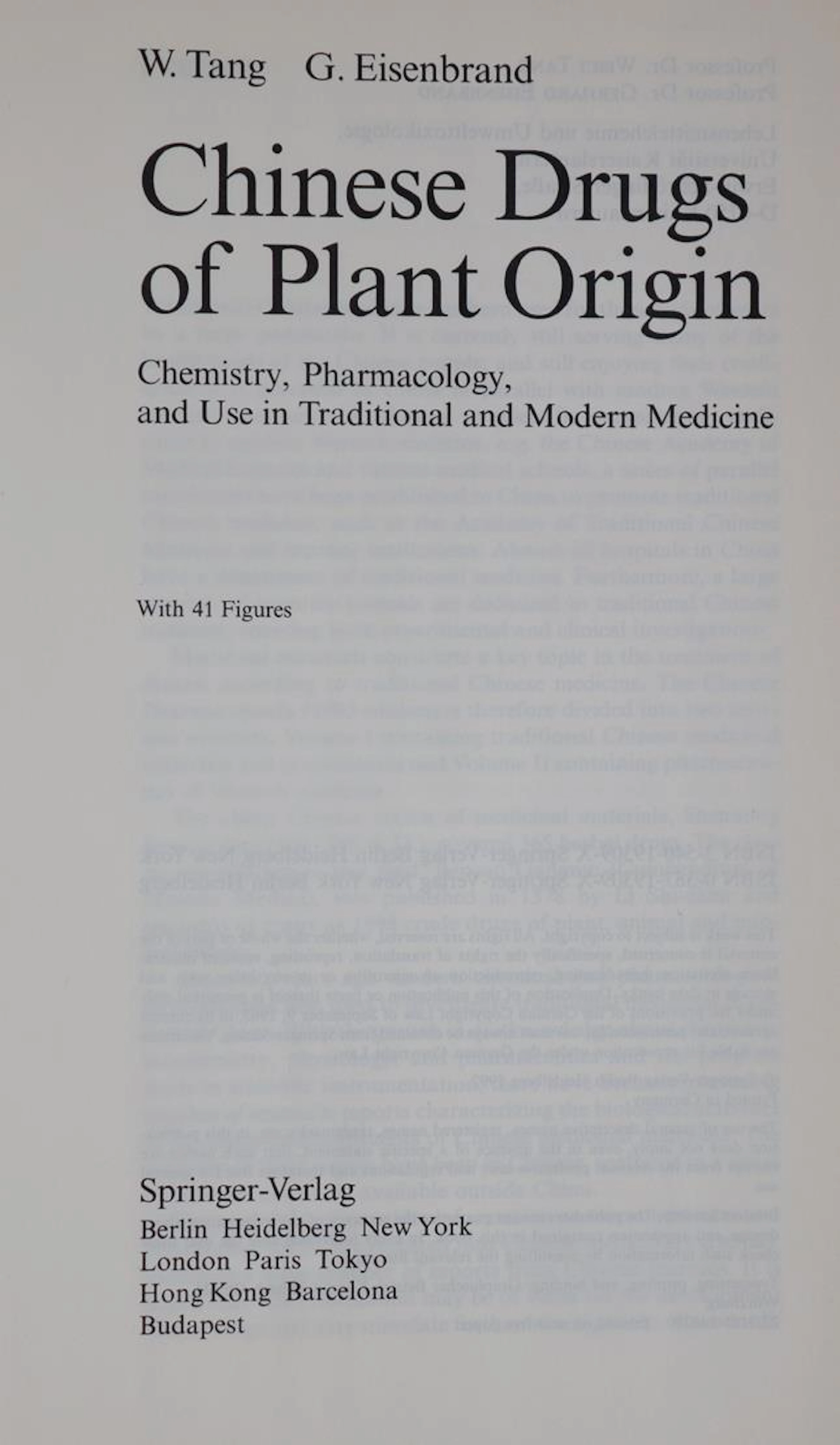 Tang,W. u. G.Eisenbrand. Chinese drugs of plant origin. Chemistry