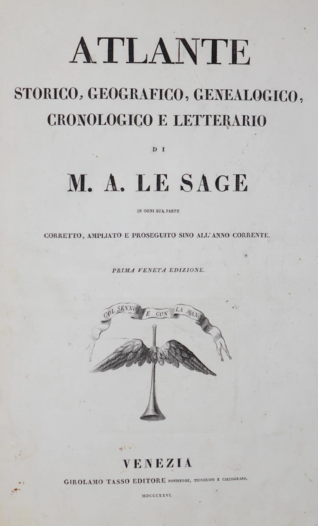 Le Sage,E.de. Atlante storico