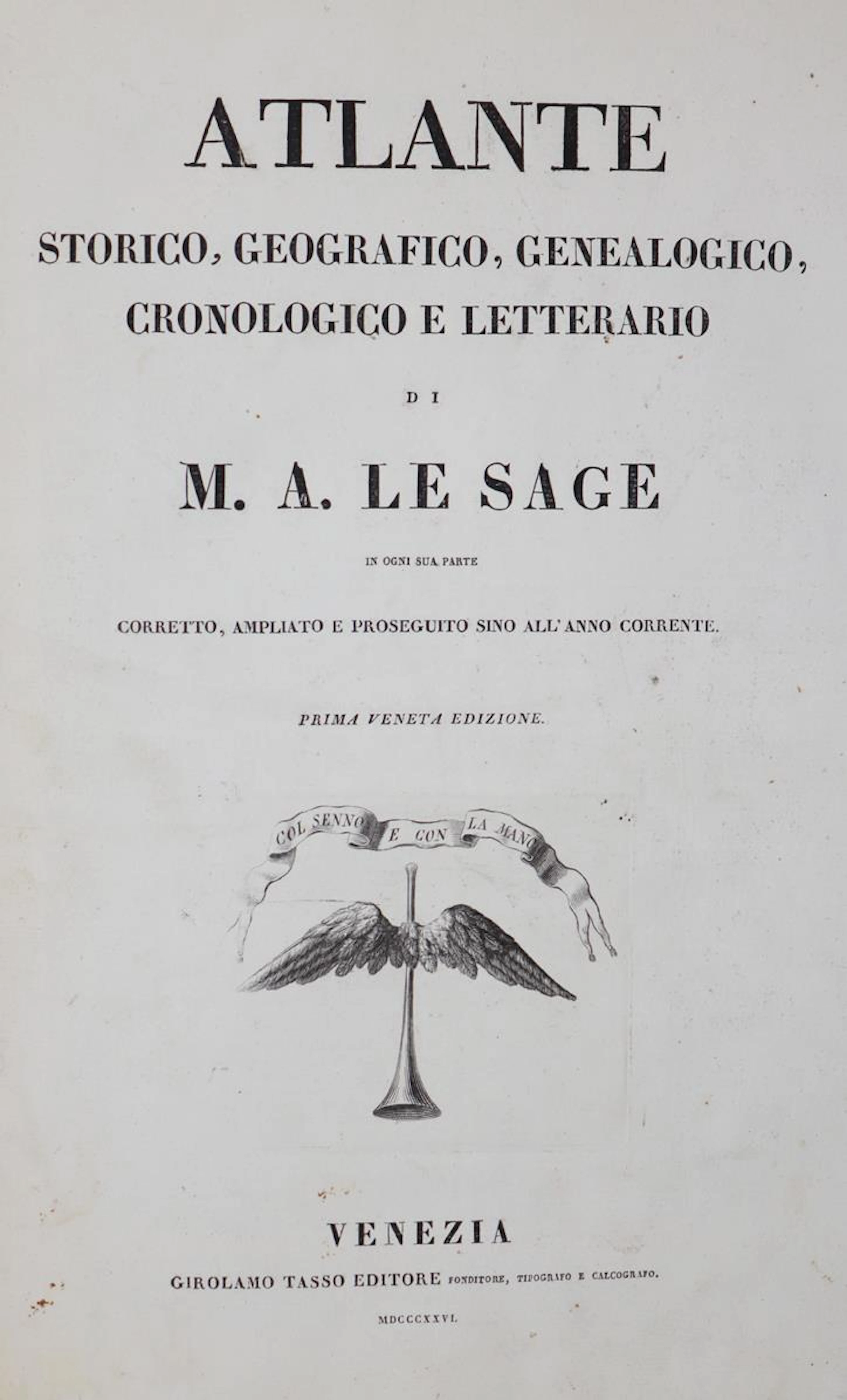 Le Sage,E.de. Atlante storico
