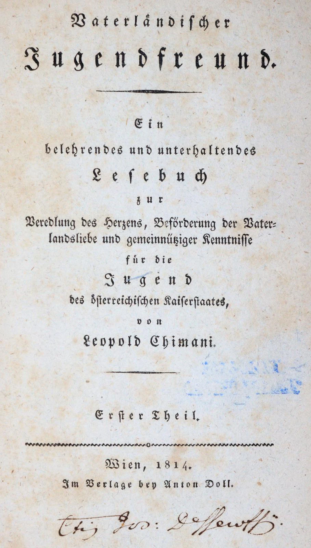 Chimani,L. Vaterländischer Jugendfreund. 6 Bde. Wien