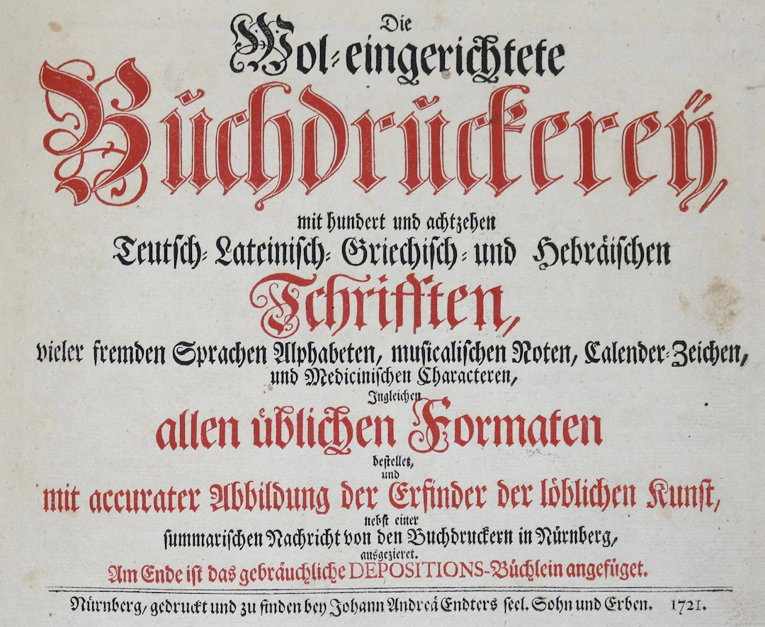 (Ernesti,J.H.G.). Die Wol-eingerichtete Buchdruckerey... Am Ende ist