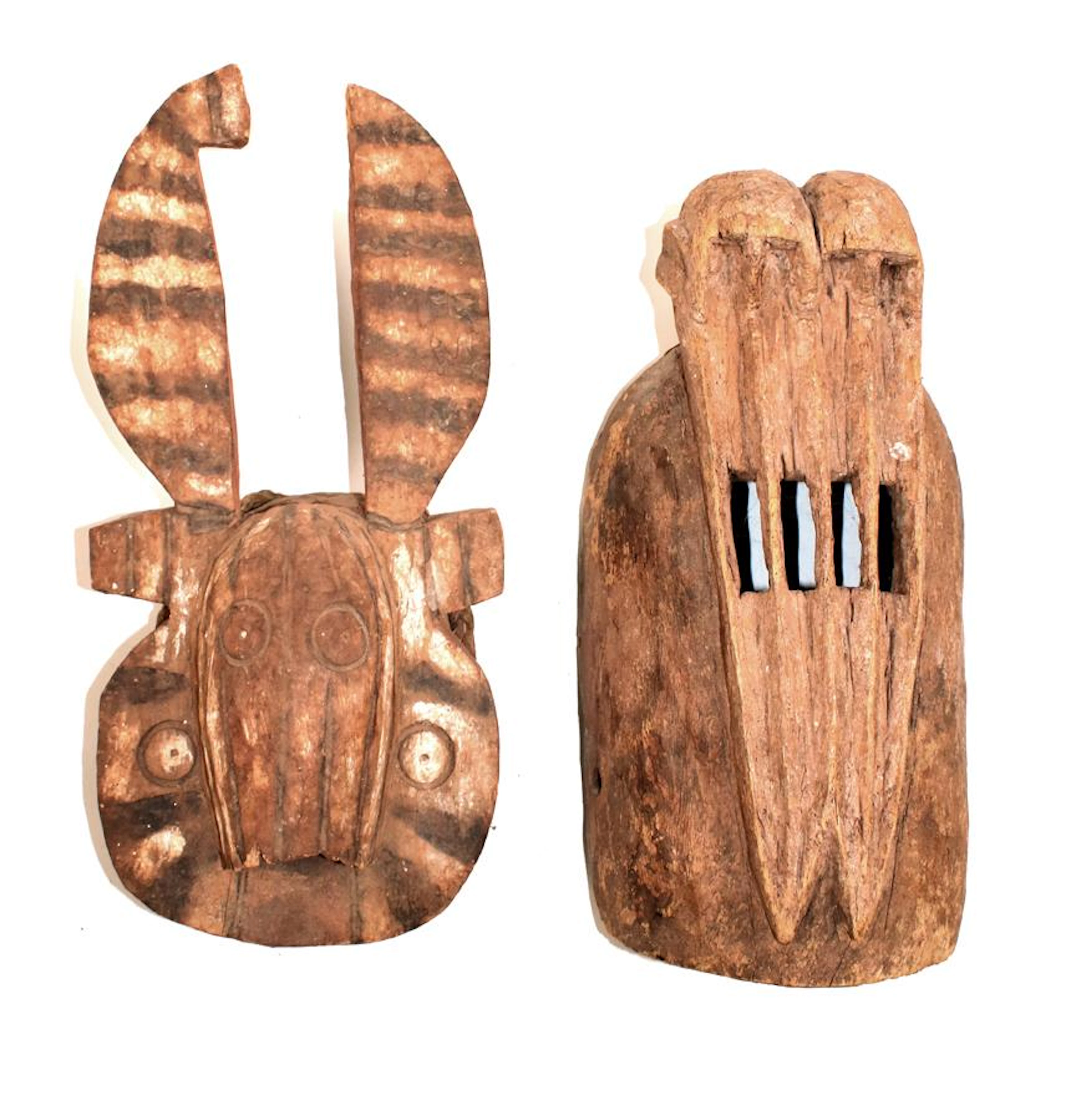 Dogon Mali. Paar zoomorphe Holzmasken