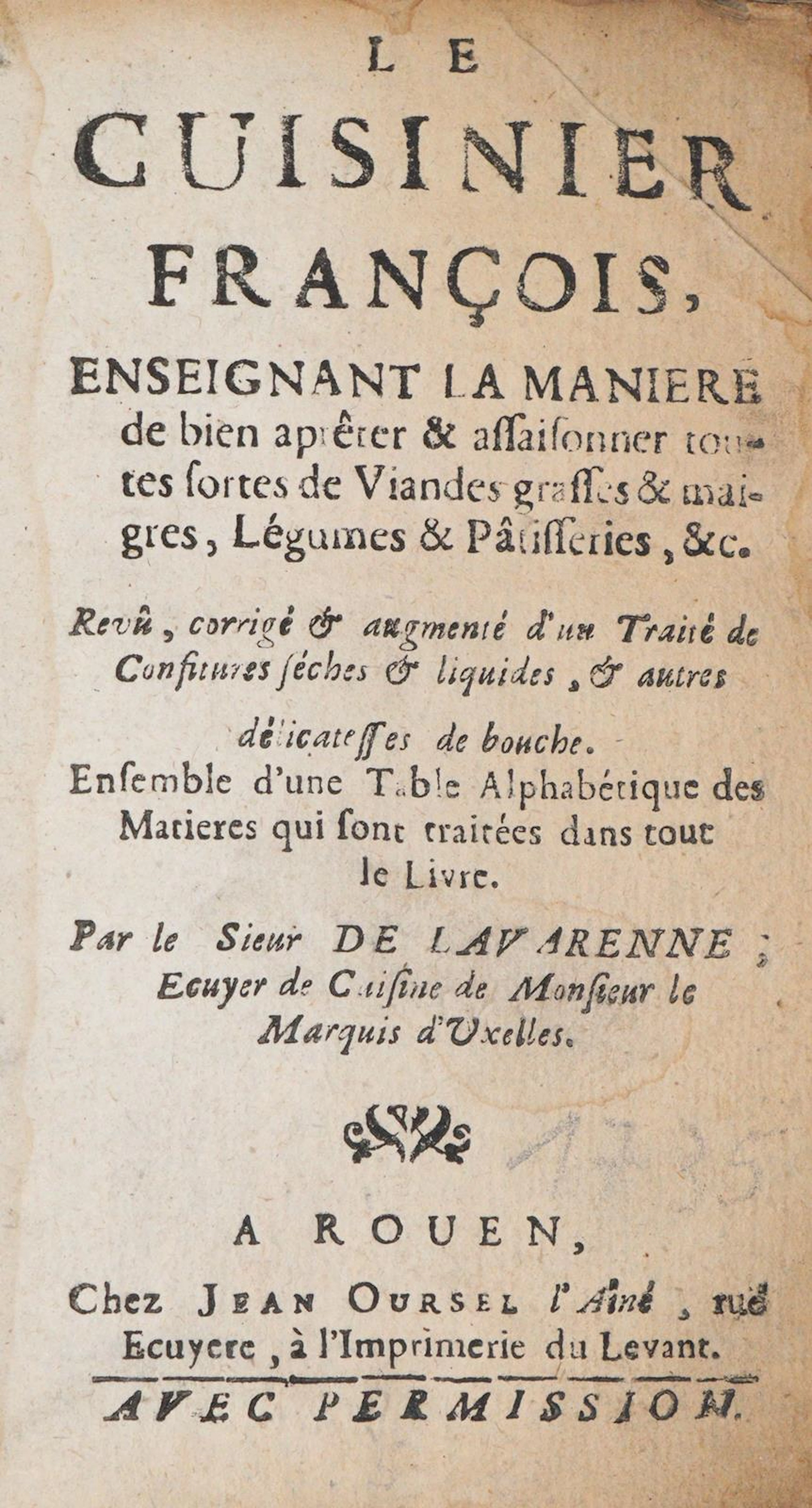 La Varenne,(F.P.de). Le Cuisinier Francois