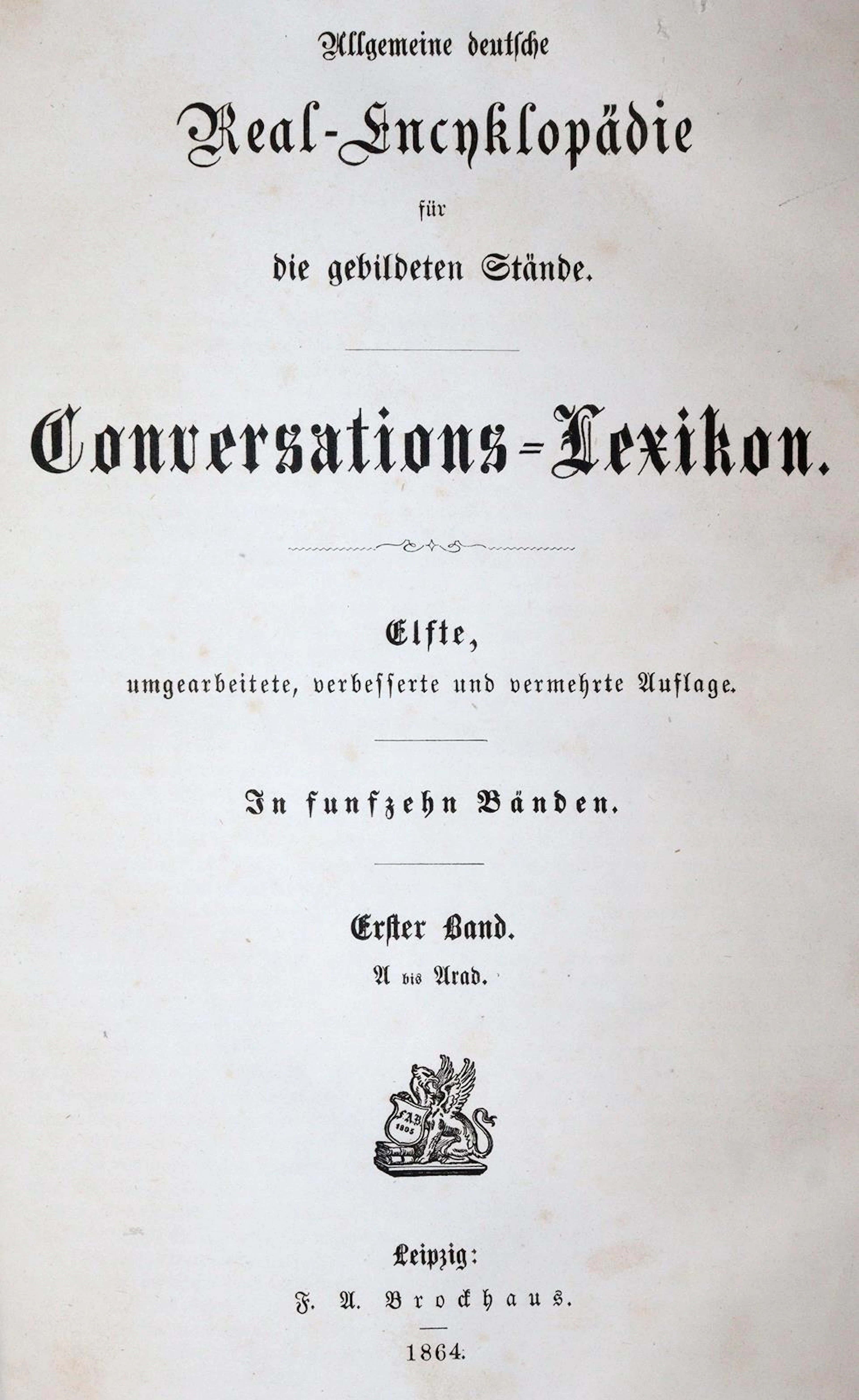 Brockhaus,F.A. Allgemeine deutsche Real-Encyklopädie für die gebildeten Stände