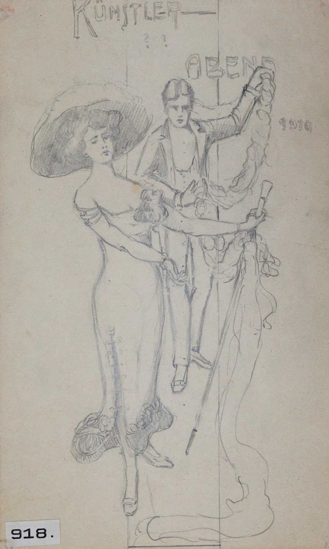 Zeichnungen. 46 Blatt um 1900-1910 verschiedener Künstler. U.a. Figurenstudien