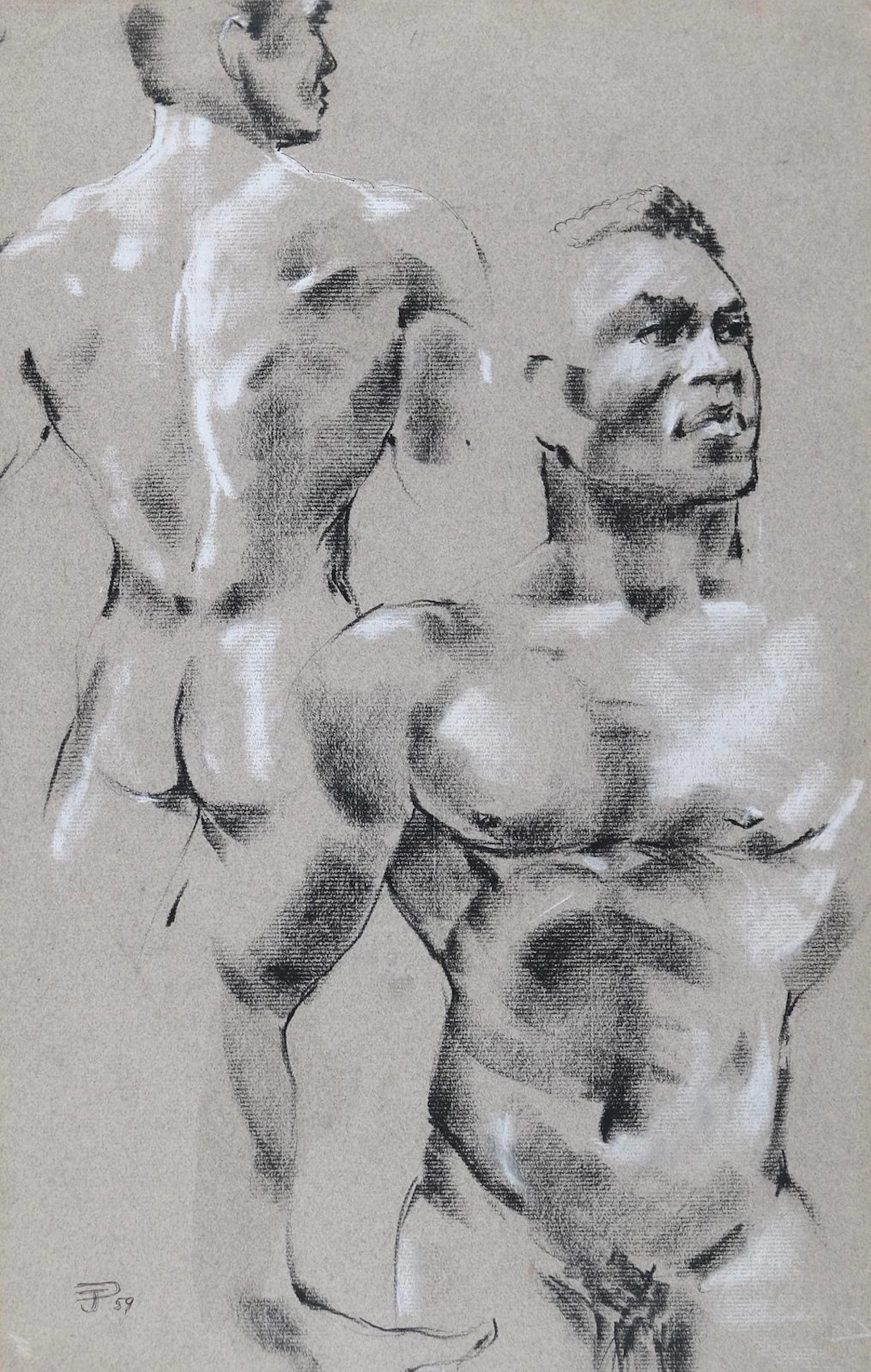 Barrington, John S. (1920 - 1991). 5 Zeichnungen. Male nudes. Verschiedene