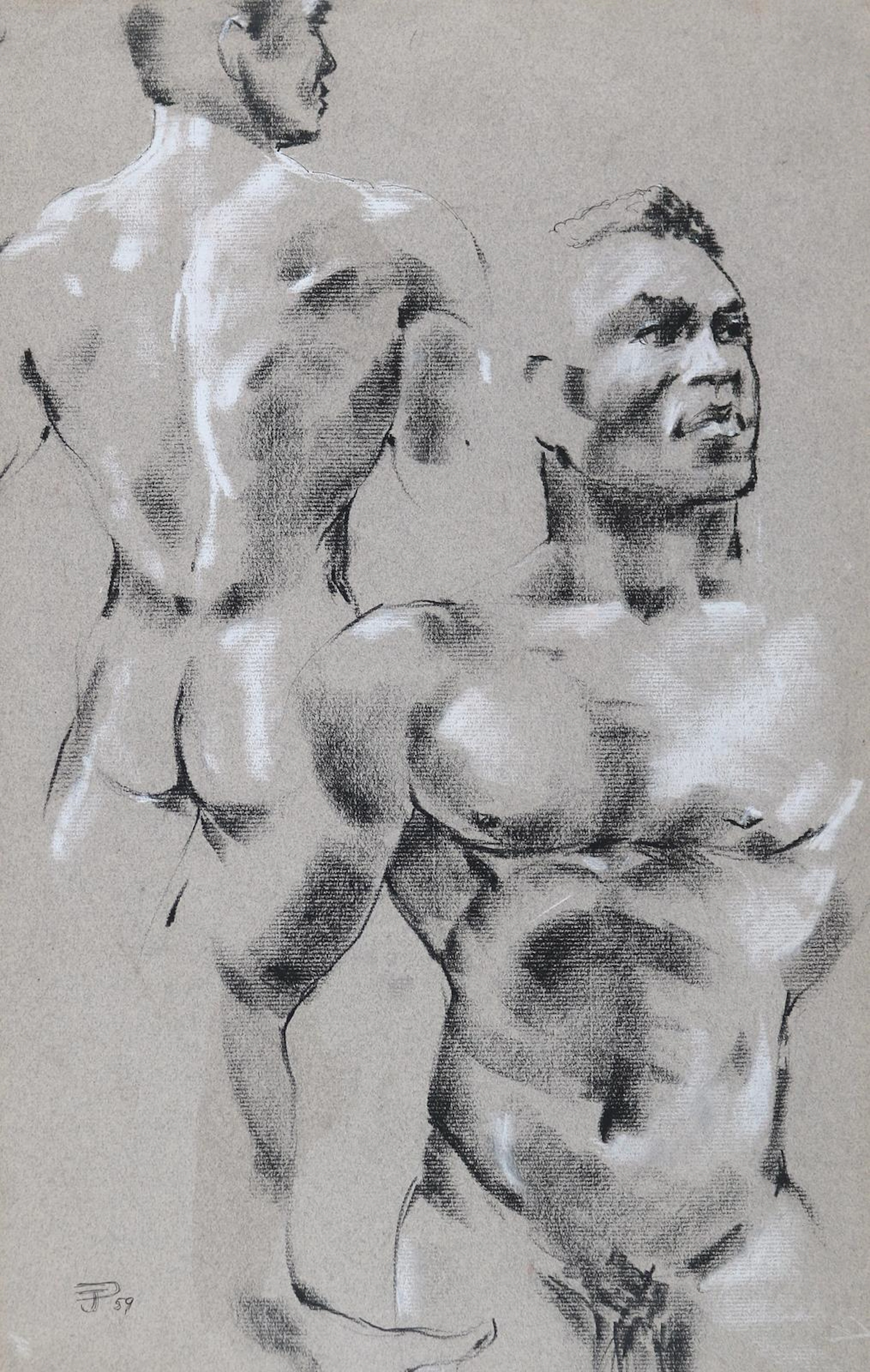 Barrington, John S. (1920 - 1991). 5 Zeichnungen. Male nudes. Verschiedene