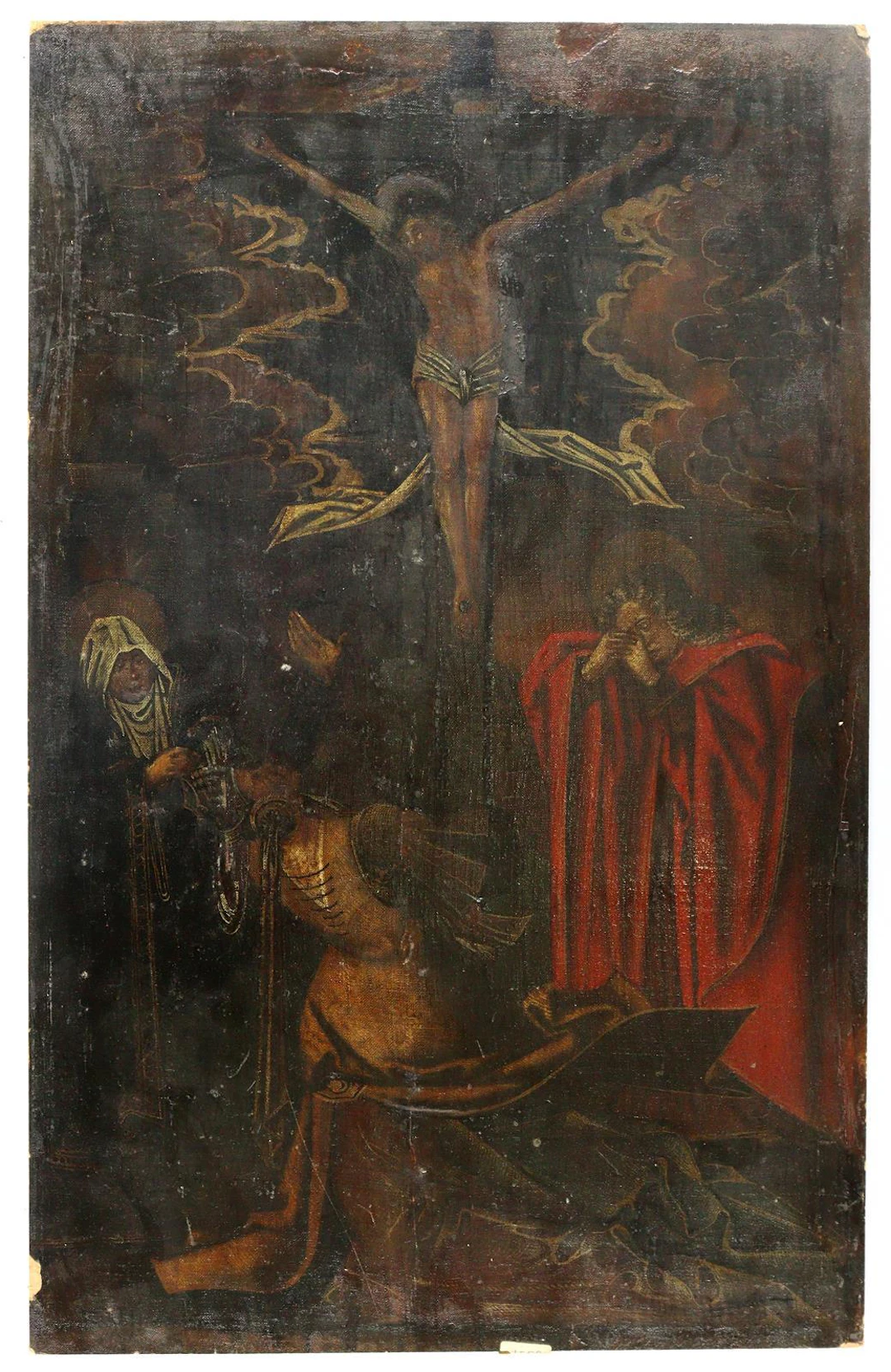 Christus am Kreuze. Die Beweinigung Christi. Wohl nach Matthias Grünewald.