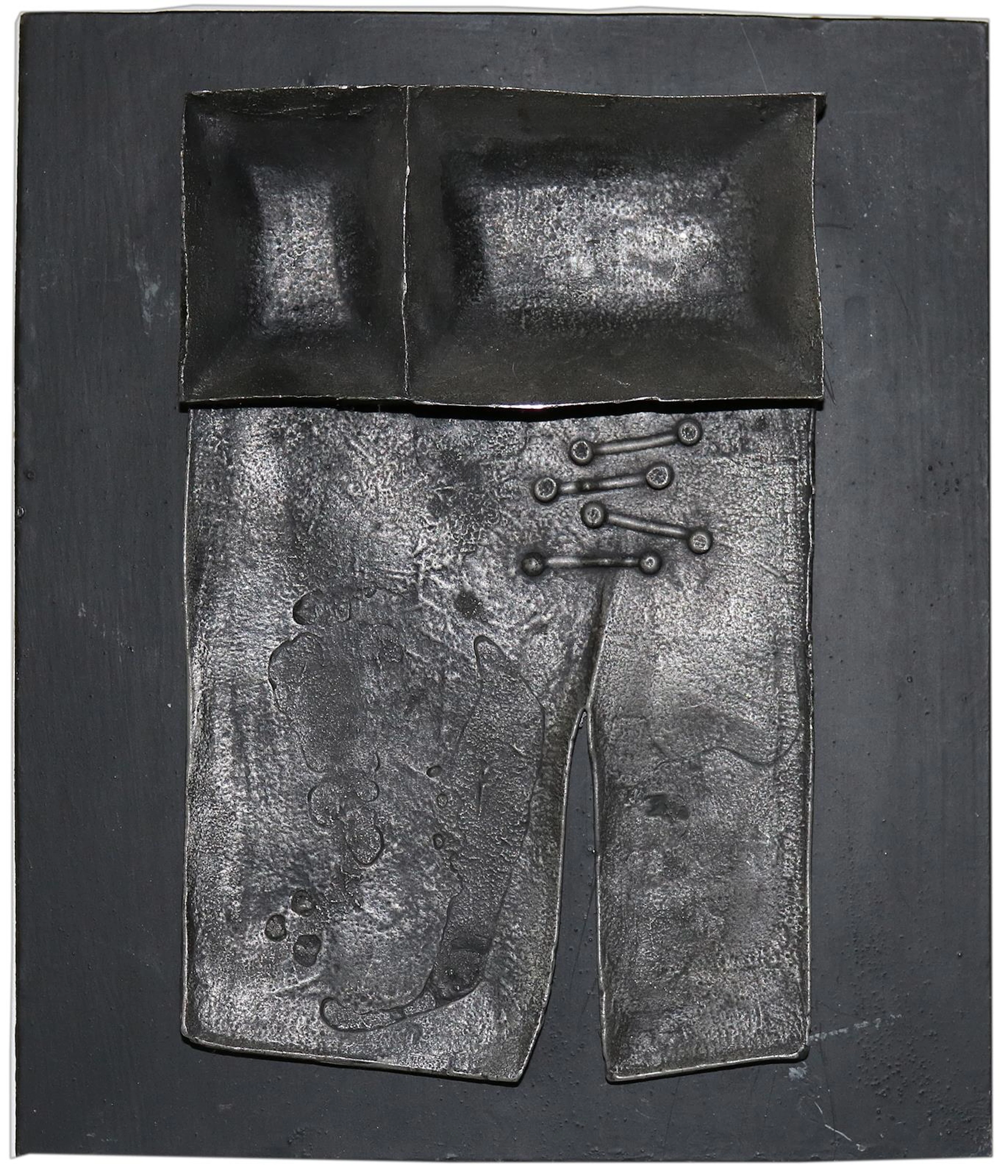 Metallrelief. Abstrakte Komposition auf metallener Platte mont. 2.