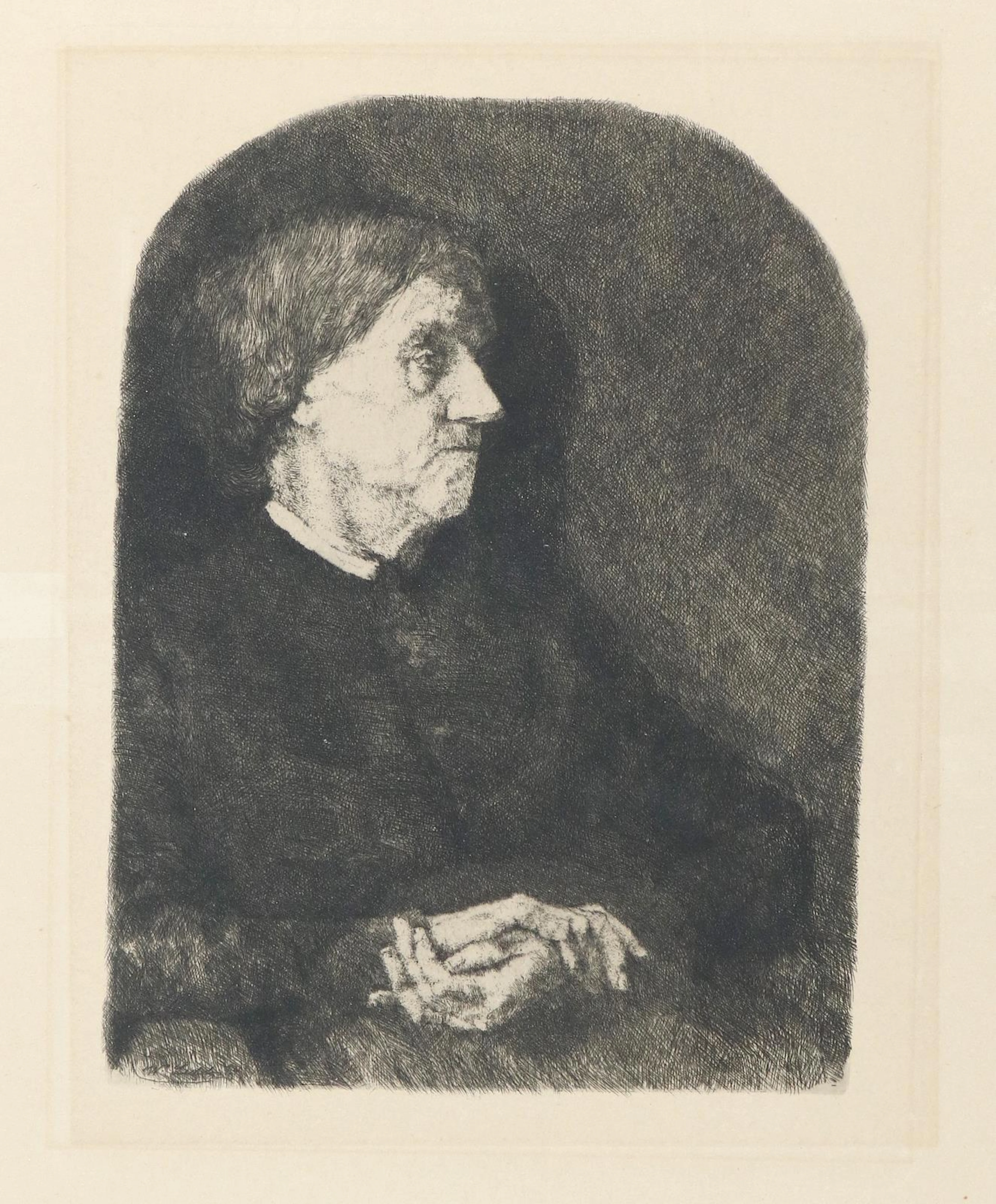 Leibl, Wilhelm (1844 Köln - Würzburg 1900). Leibls Mutter. Radierung auf Papier