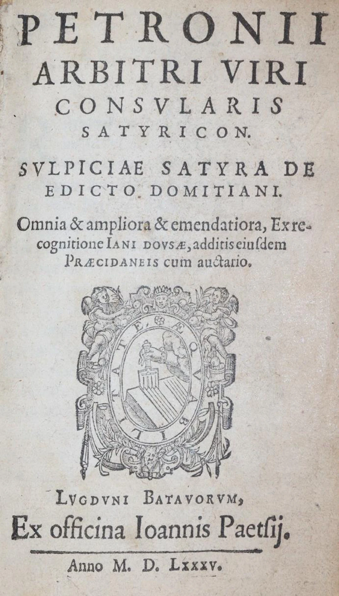 Petronius Arbiter,T. Satyricon. Svlpiciae satyra de edicto Domitiani.