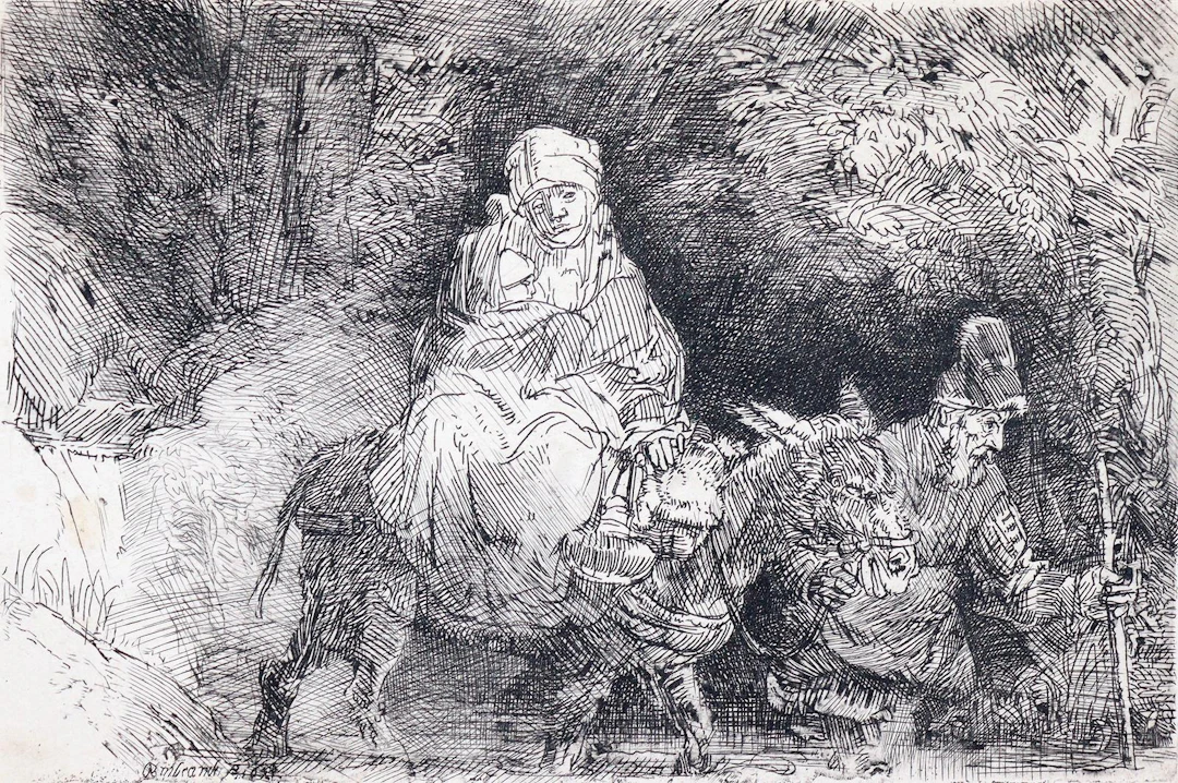 Rembrandt, Harmensz van Rijn (1606 Leiden - Amsterdam 1669). Die Flucht