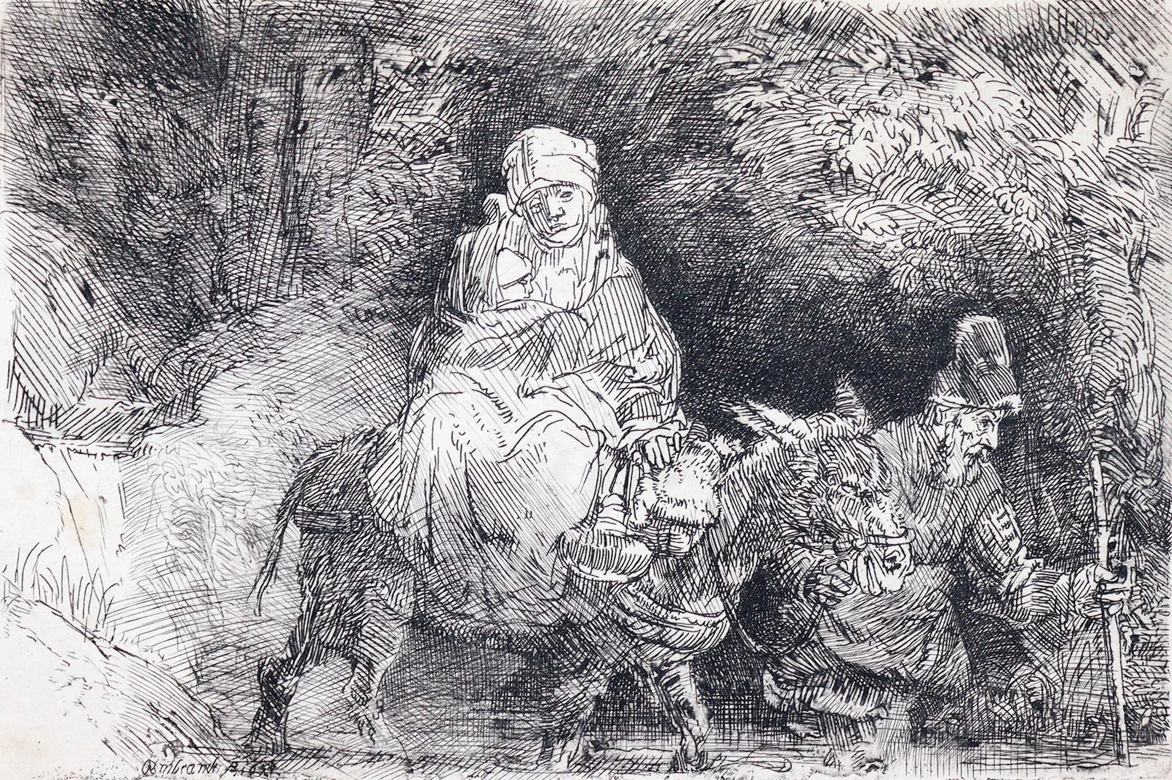 Rembrandt, Harmensz van Rijn (1606 Leiden - Amsterdam 1669). Die Flucht