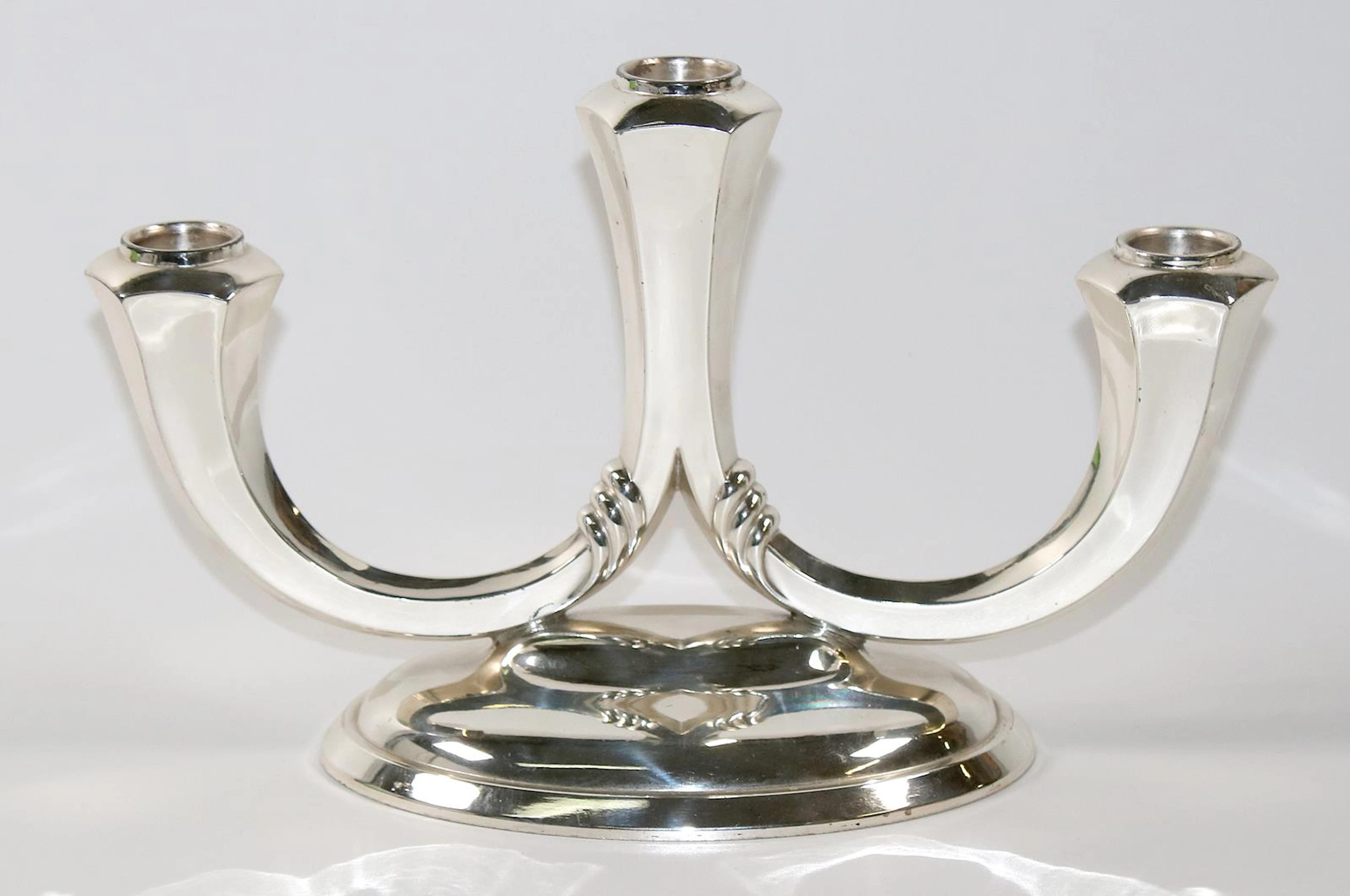 Art Déco Kerzenleuchter in 925 Sterling Silber