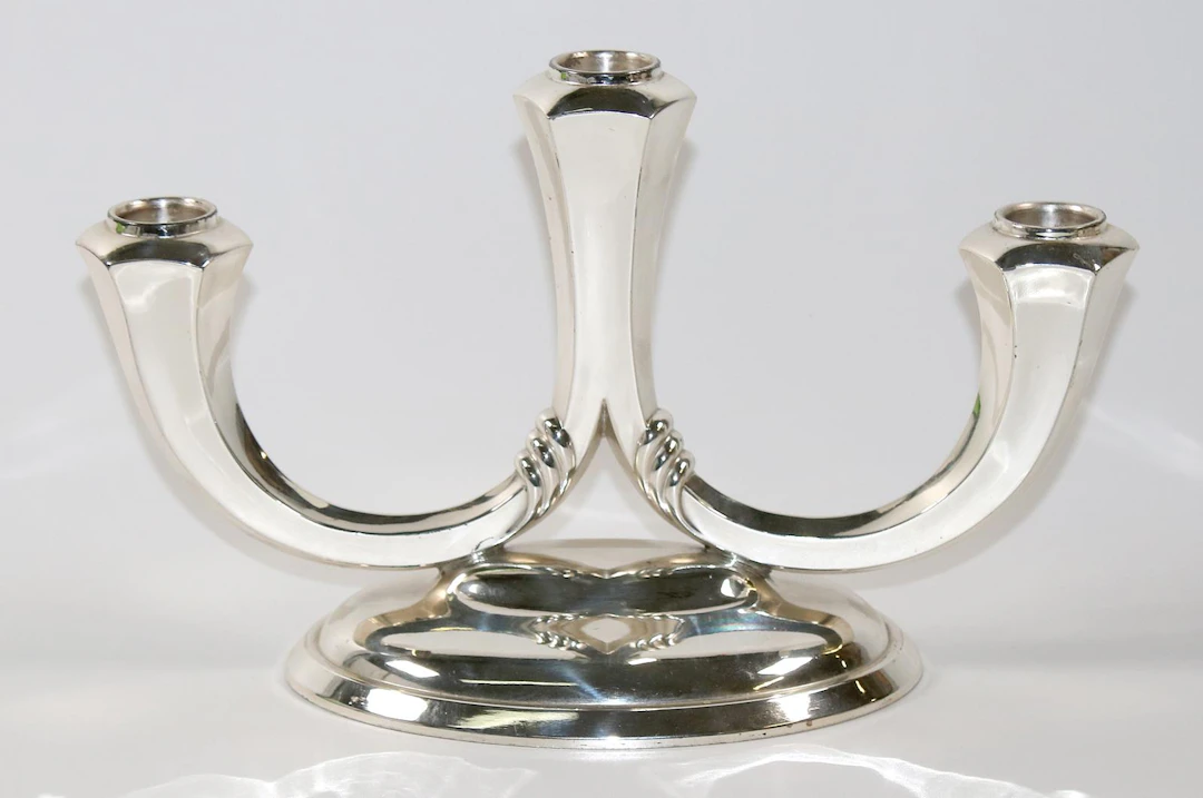 Art Déco Kerzenleuchter in 925 Sterling Silber