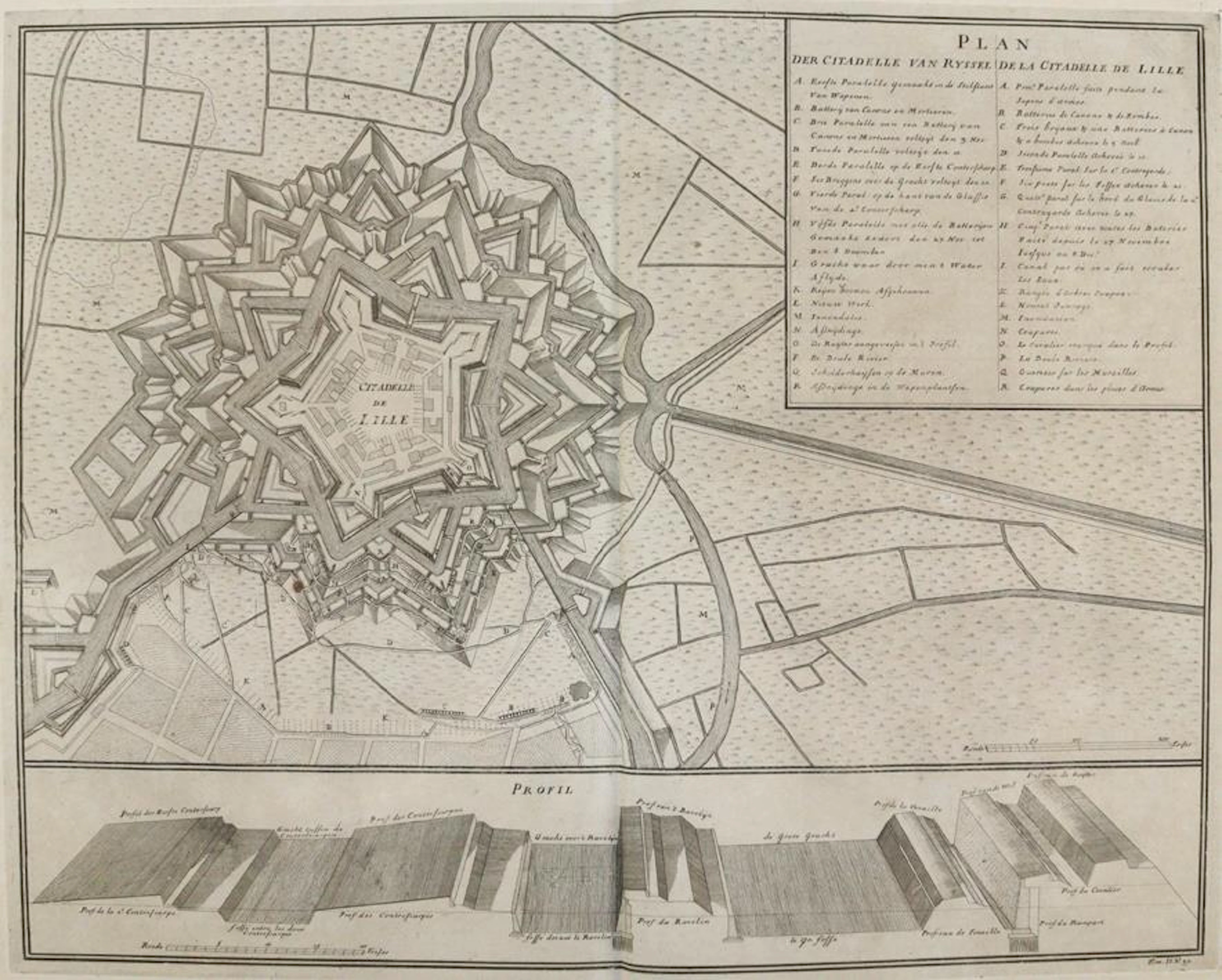Frankreich. 14 Gefechts- u. Festungspläne aus Jean Dumonts: Histoire