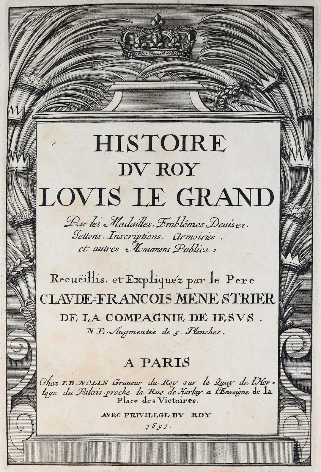 Menestrier,C.F. Histoire du Roy Louis le Grand par les medailles