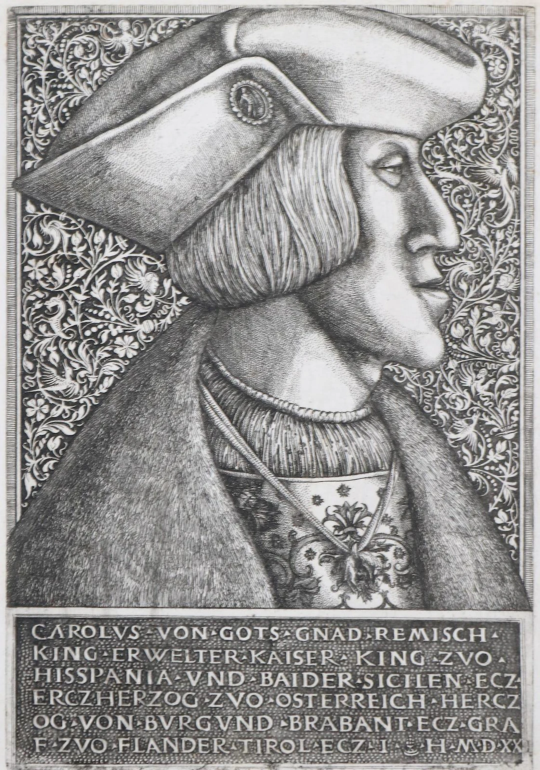 Hopfer, Hieronymus (1500 Augsburg - Nürnberg 1563). Bildnis Karl V.