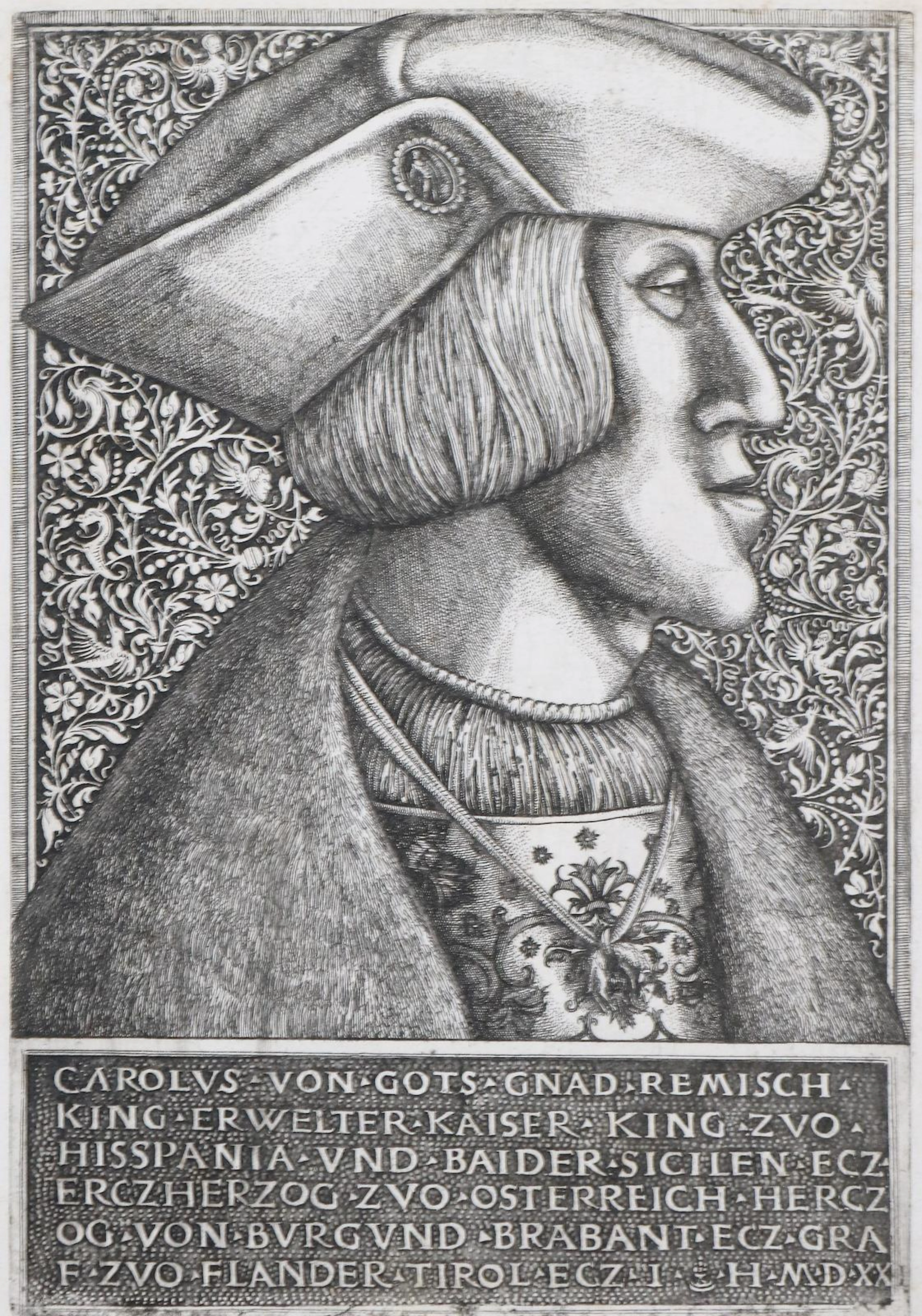 Hopfer, Hieronymus (1500 Augsburg - Nürnberg 1563). Bildnis Karl V.