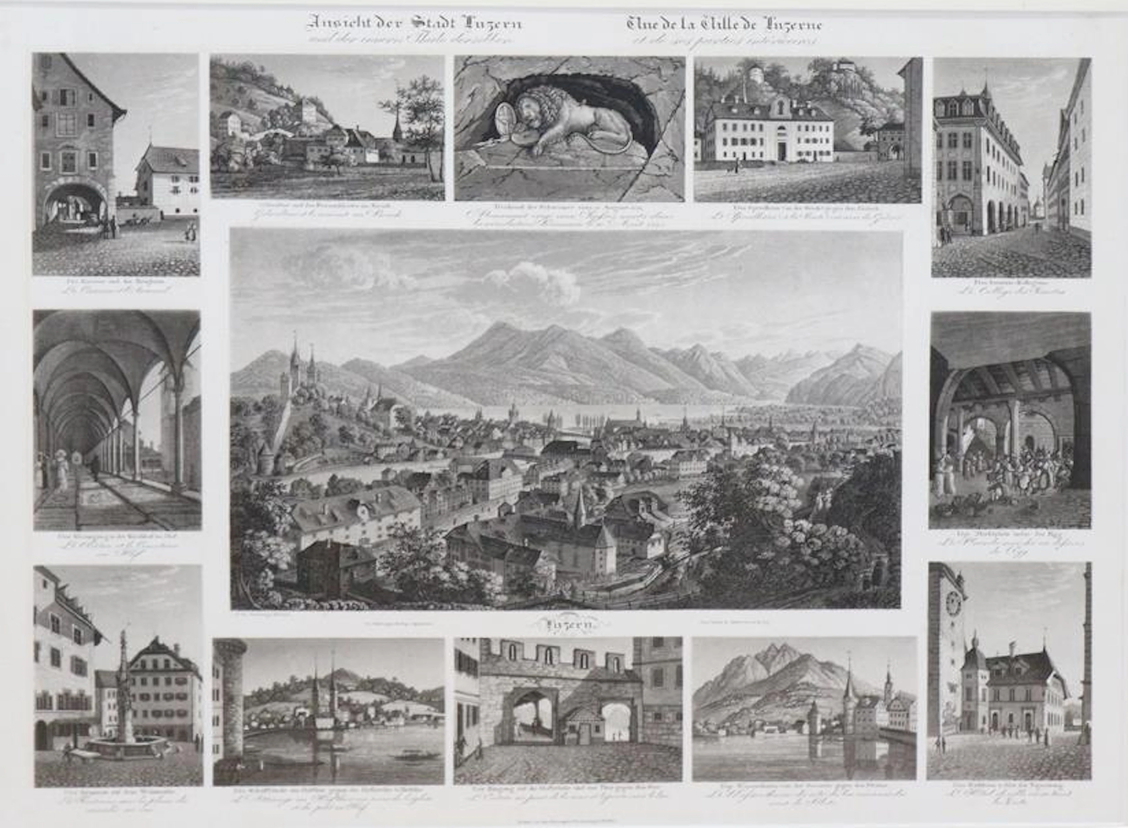 Luzern. Ansicht der Stadt Luzern und der innern Theile derselben.