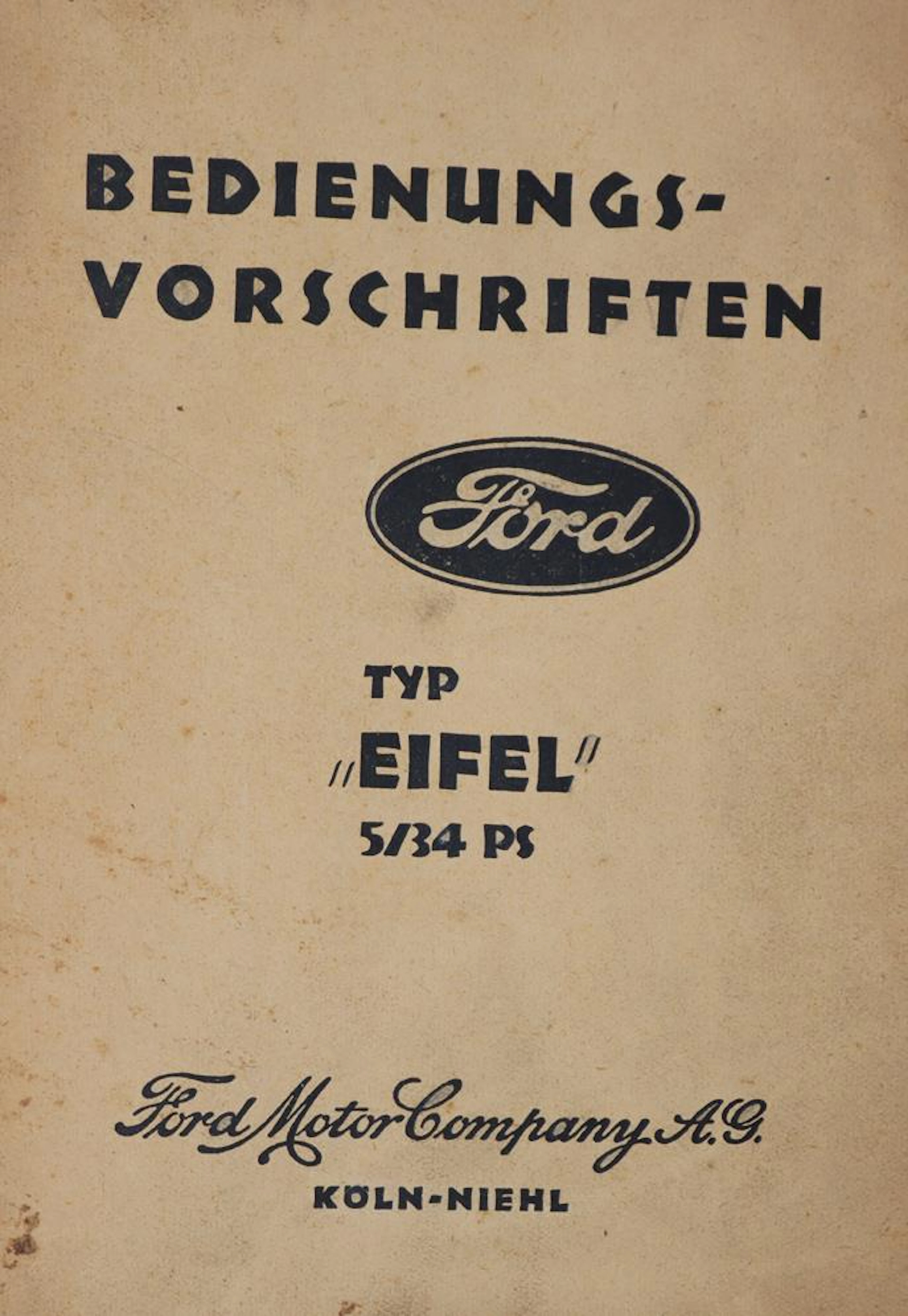 Ford AG. Bedienungsvorschriften