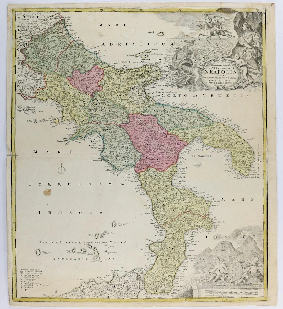Landkarten. "Novissima & exactissima Totius Regni Neapolis Tabula".